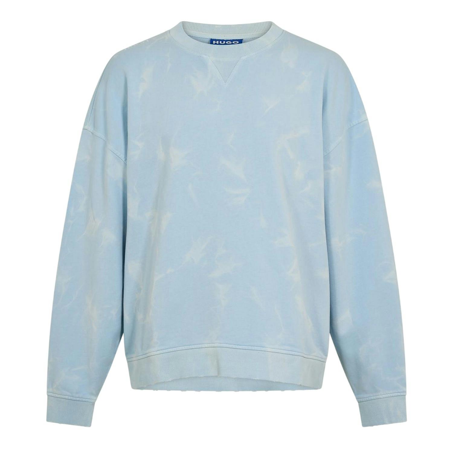 Hugo Men's Blue Nustroyos Tie Dye Oversized Sweatshirt - S - 100% Mixed