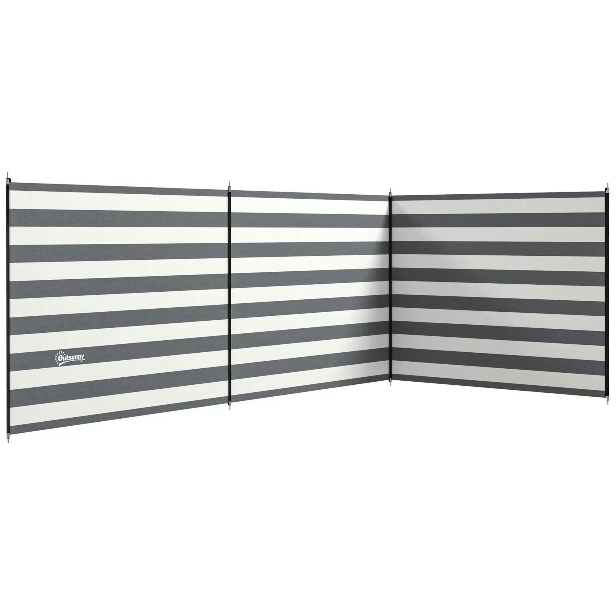 Outsunny Unisex Grey Camping Windbreak Portable Wind Blocker Privacy Wall In - Image 5
