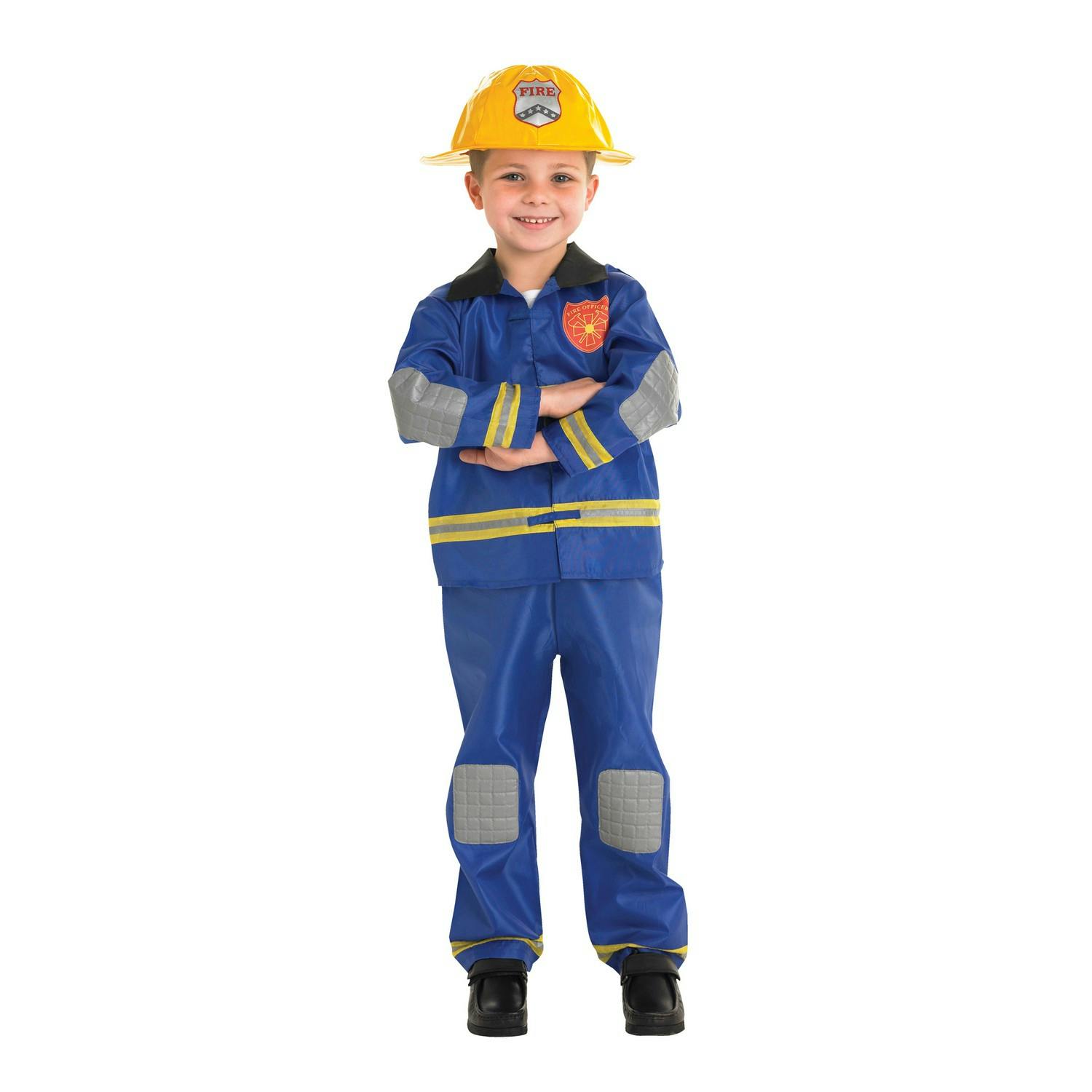 Bristol Novelty Blue/Yellow Kids Firefighter Costume - S