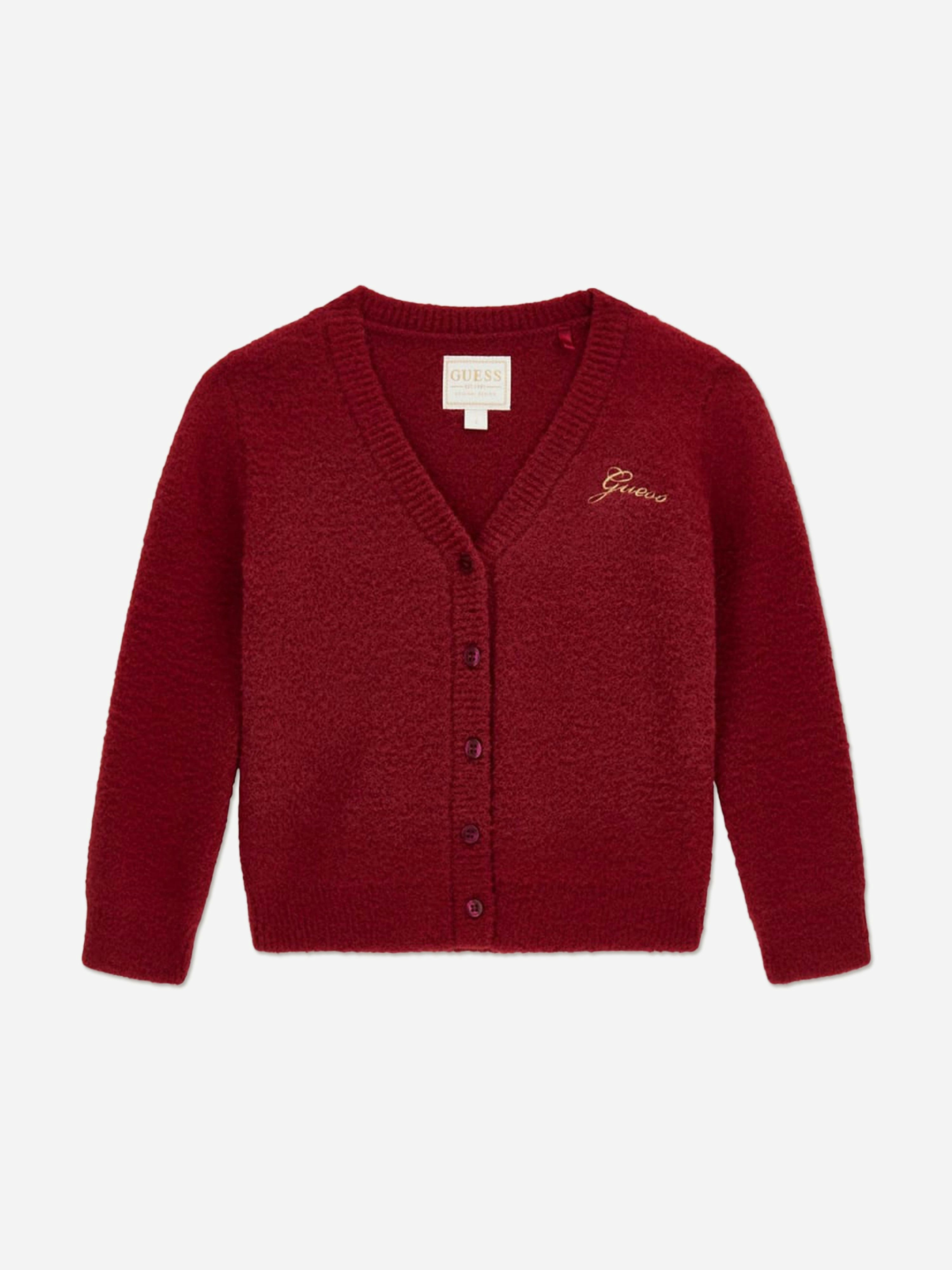 Guess Girls Red Logo Cardigan In - 18 Mths