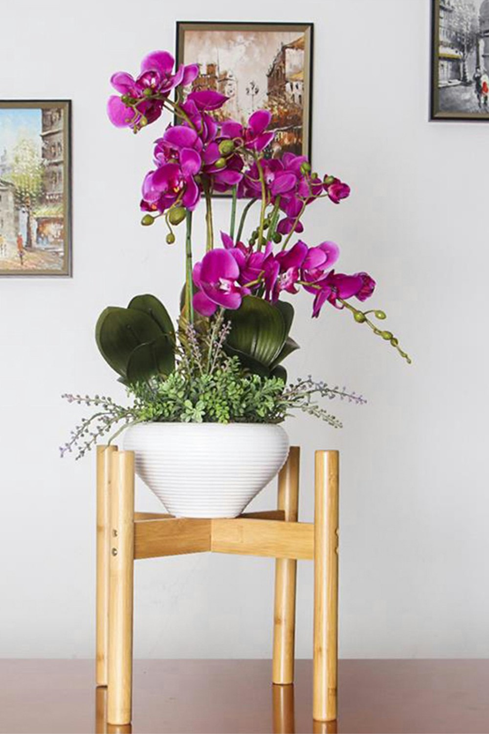 Rackhams Brown Bamboo Nordic Raised Plant Stand