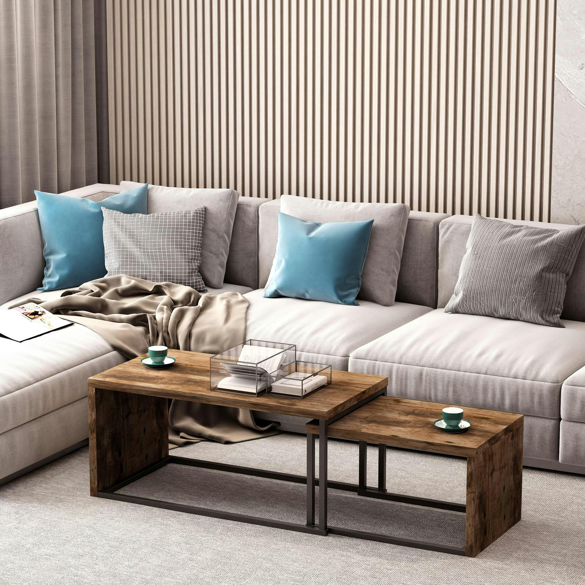 Freemans Brown Set Of 2 Coffee Tables - Image 5