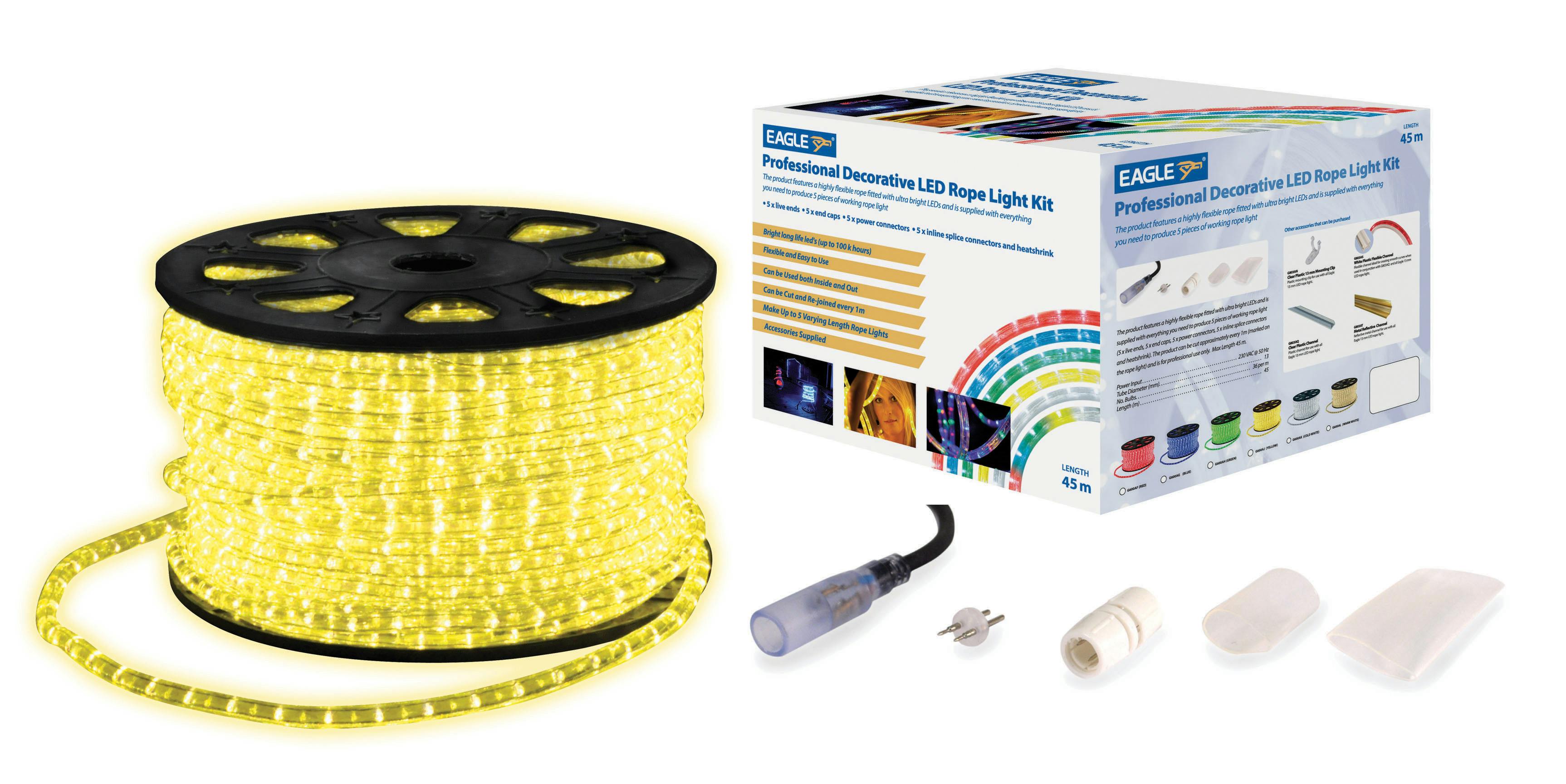 Eagle Yellow 45M Static Led Rope Lig