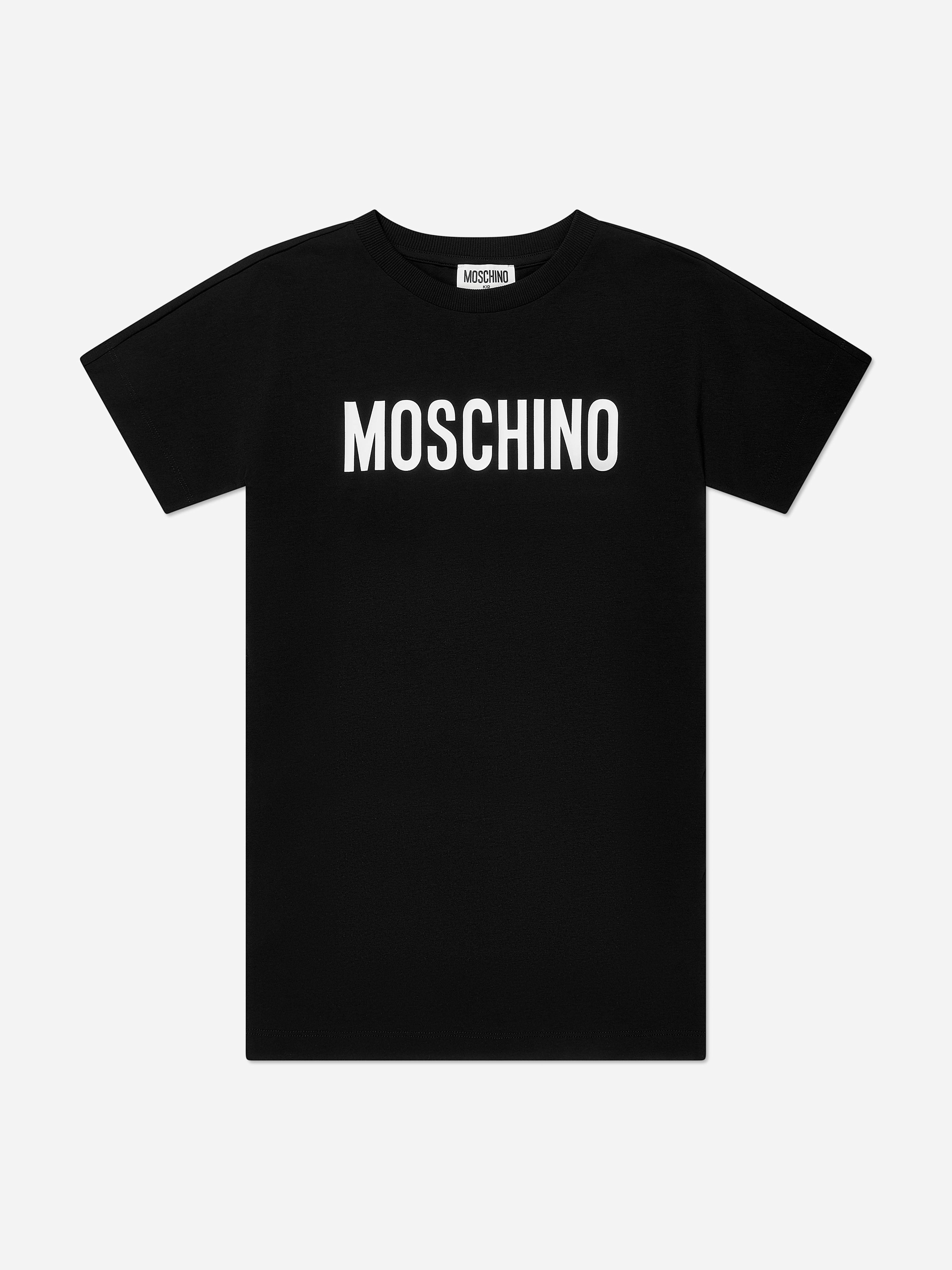 Moschino Kids Girls Black Moschino Logo T-Shirt Dress In - 10 Yrs