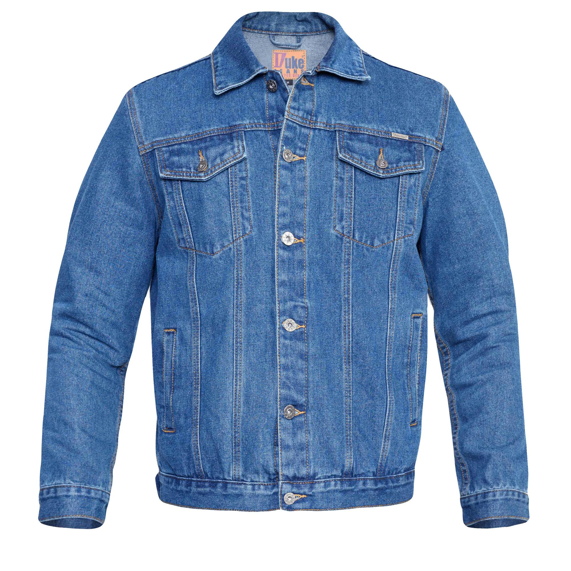 Duke Men's D555 London Trucker Western Denim Kingsize Jacket - Stonewash - Stonewash - 5XL - 100% Cotton