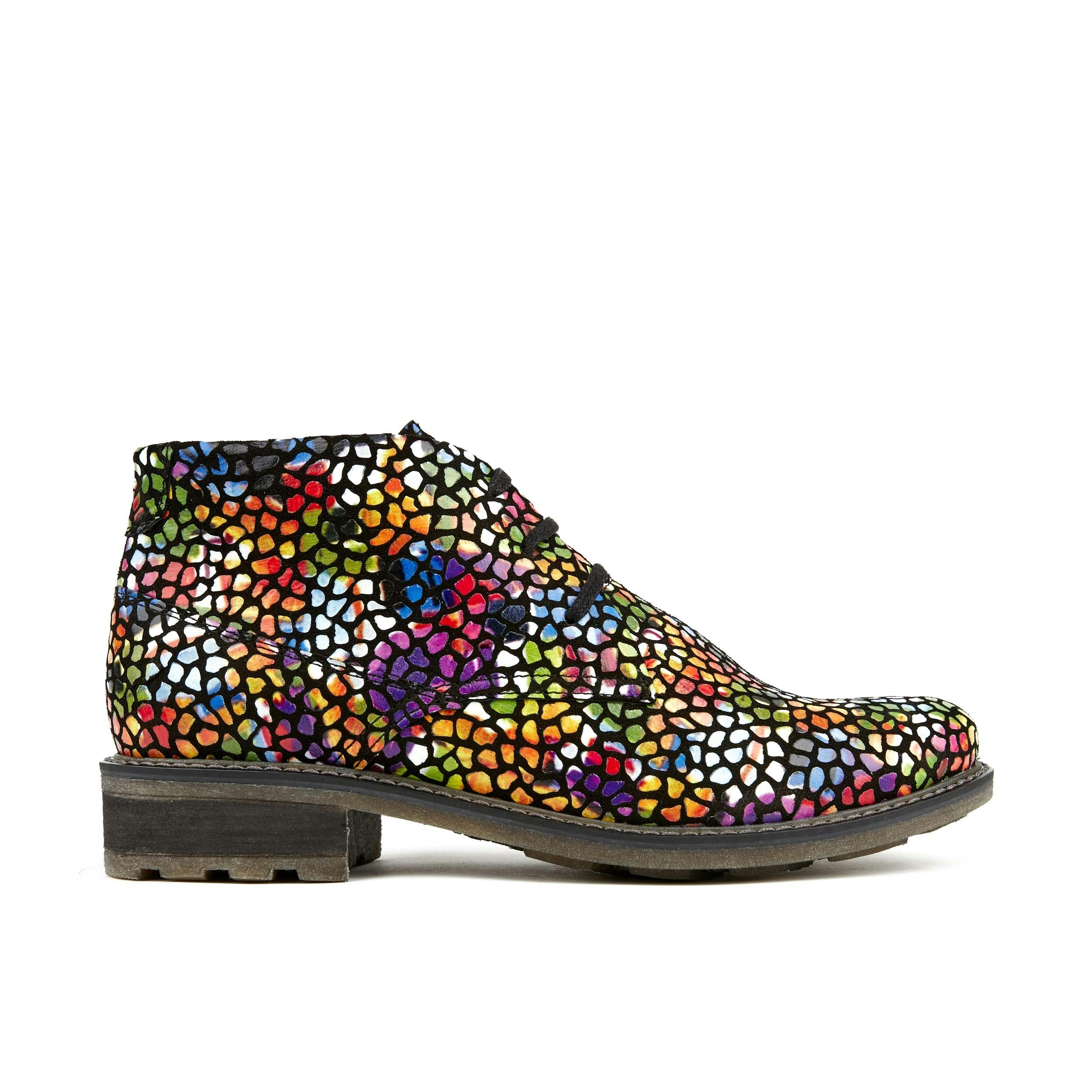 Embassy London Women's Laviva - Pop Art - Round Toe Wide Fitted Leather Ankle Boot - Uk 10 / Eu 43 / Us 12
