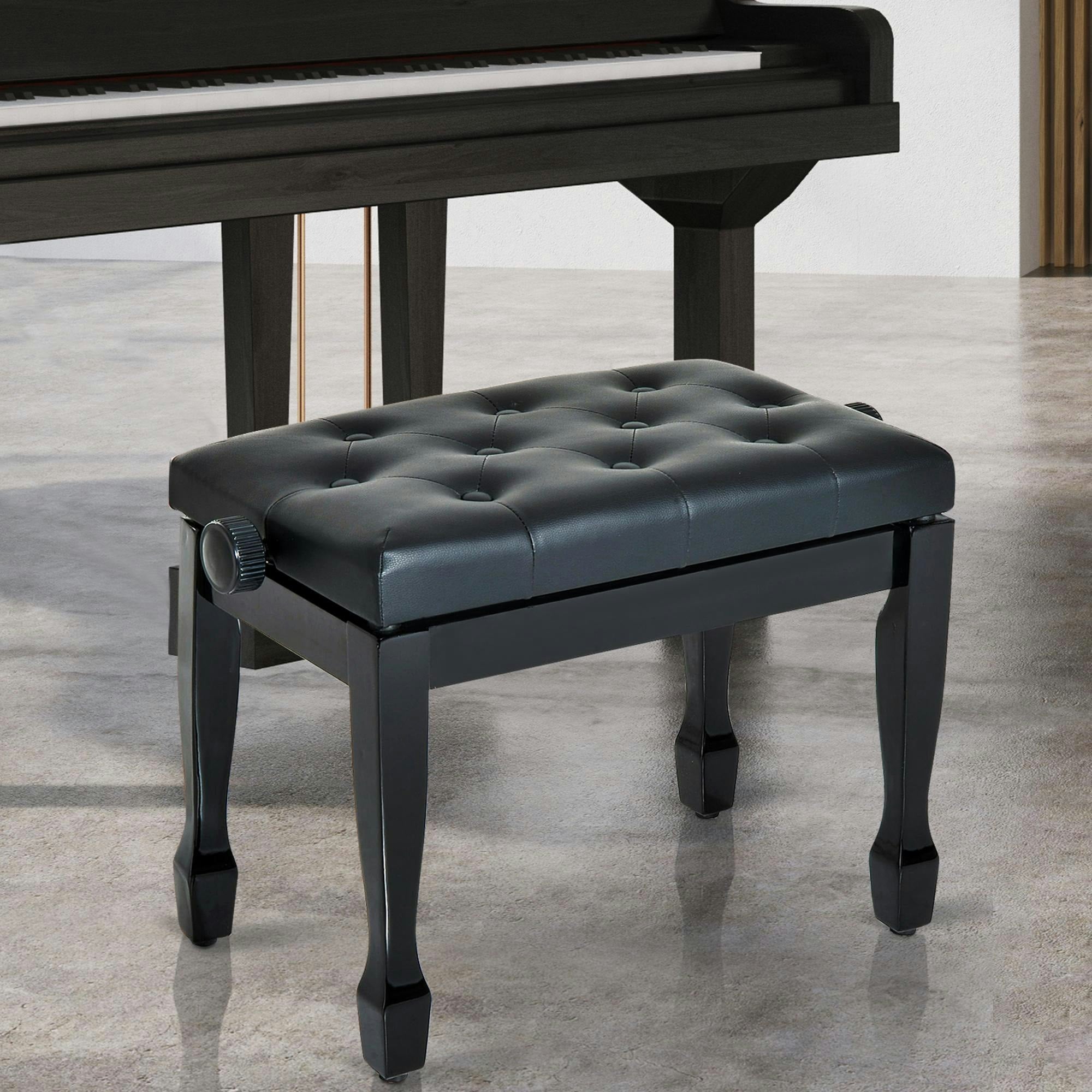 Rackhams Faux Leather Piano Stool Height Adjustable Seat Keyboard Bench