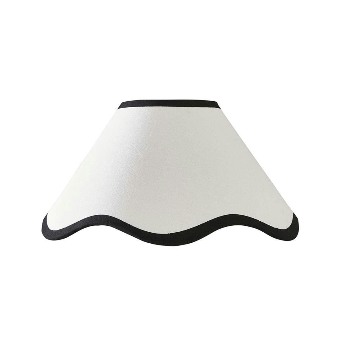 Pagazzi Lighting White/Black Ripple Shade Off And 27Cm
