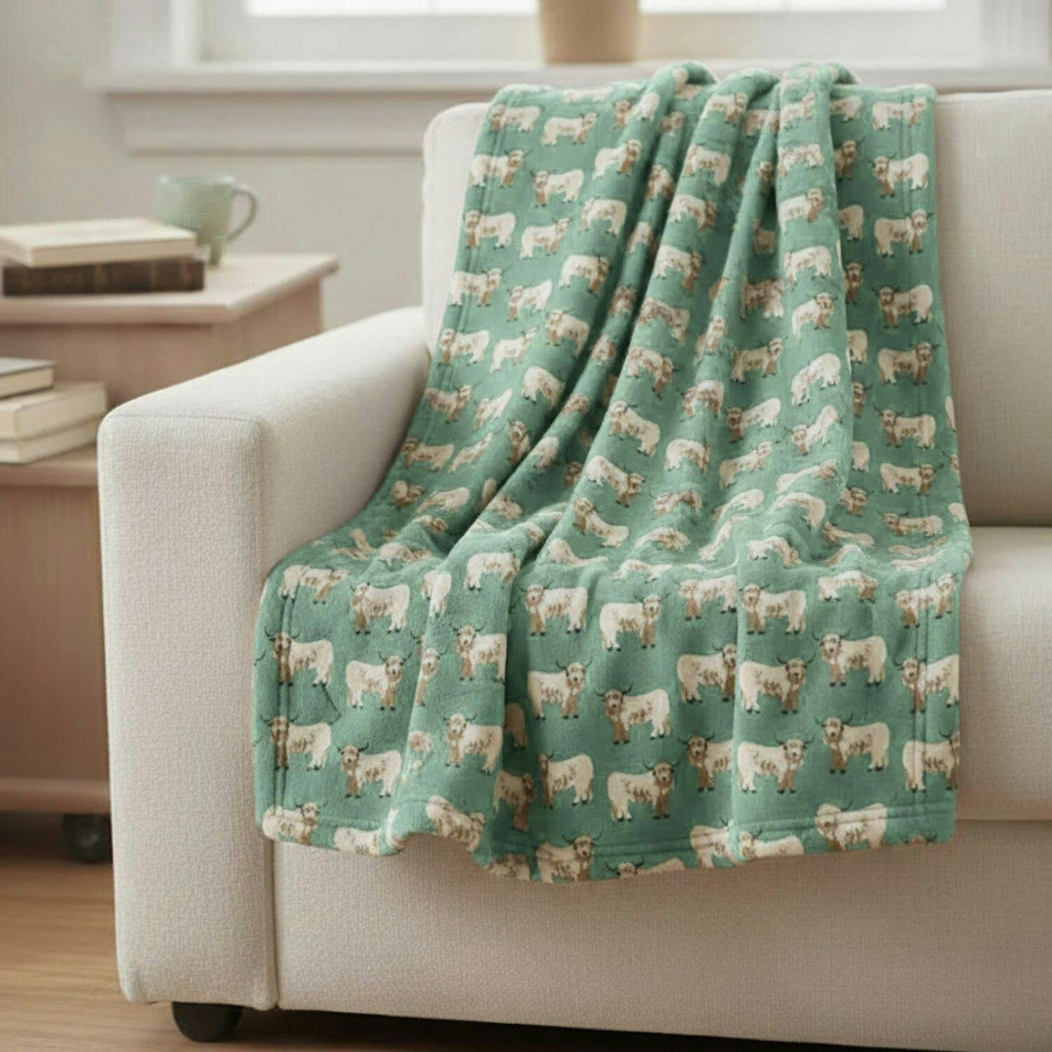 Rackhams Green Highland Cow Throw
