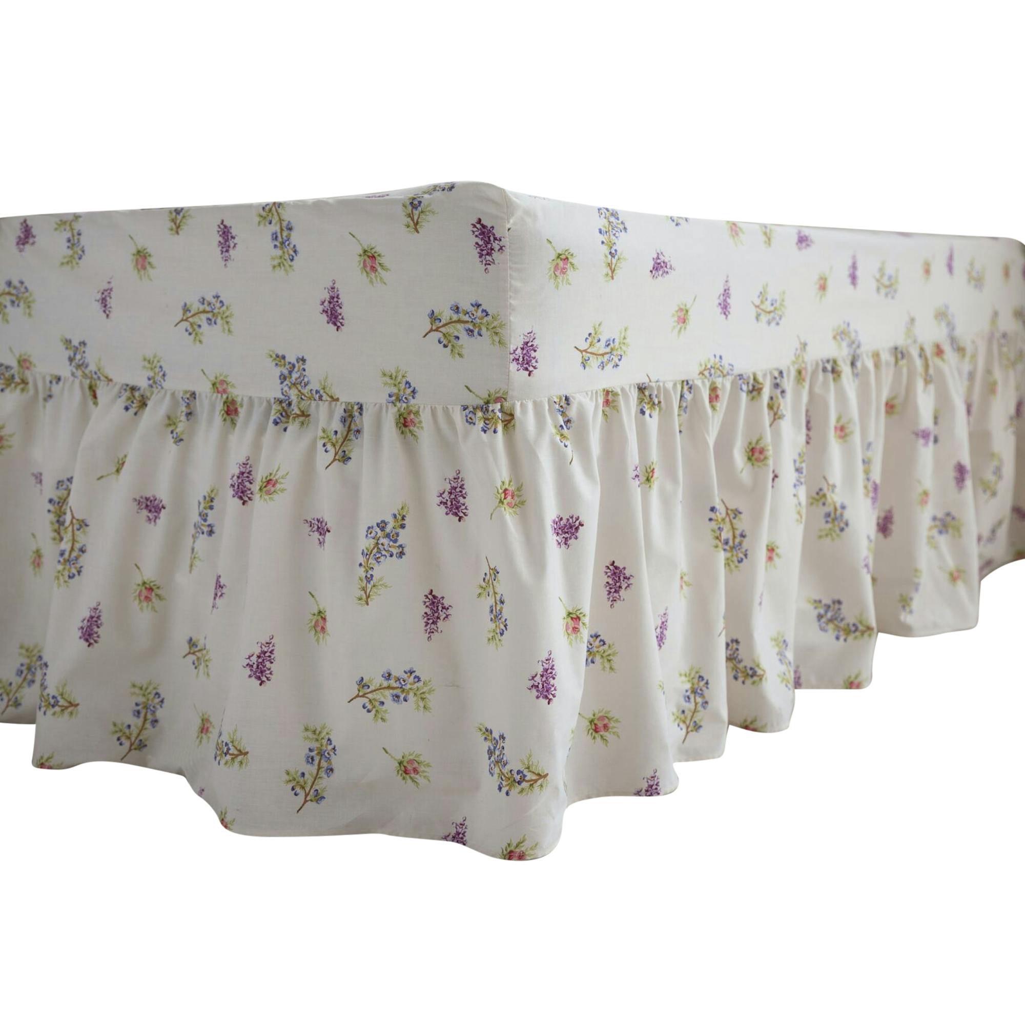 Belledorm White Delphine Fitted Valance - King - 55% Polyester/45% Cotton