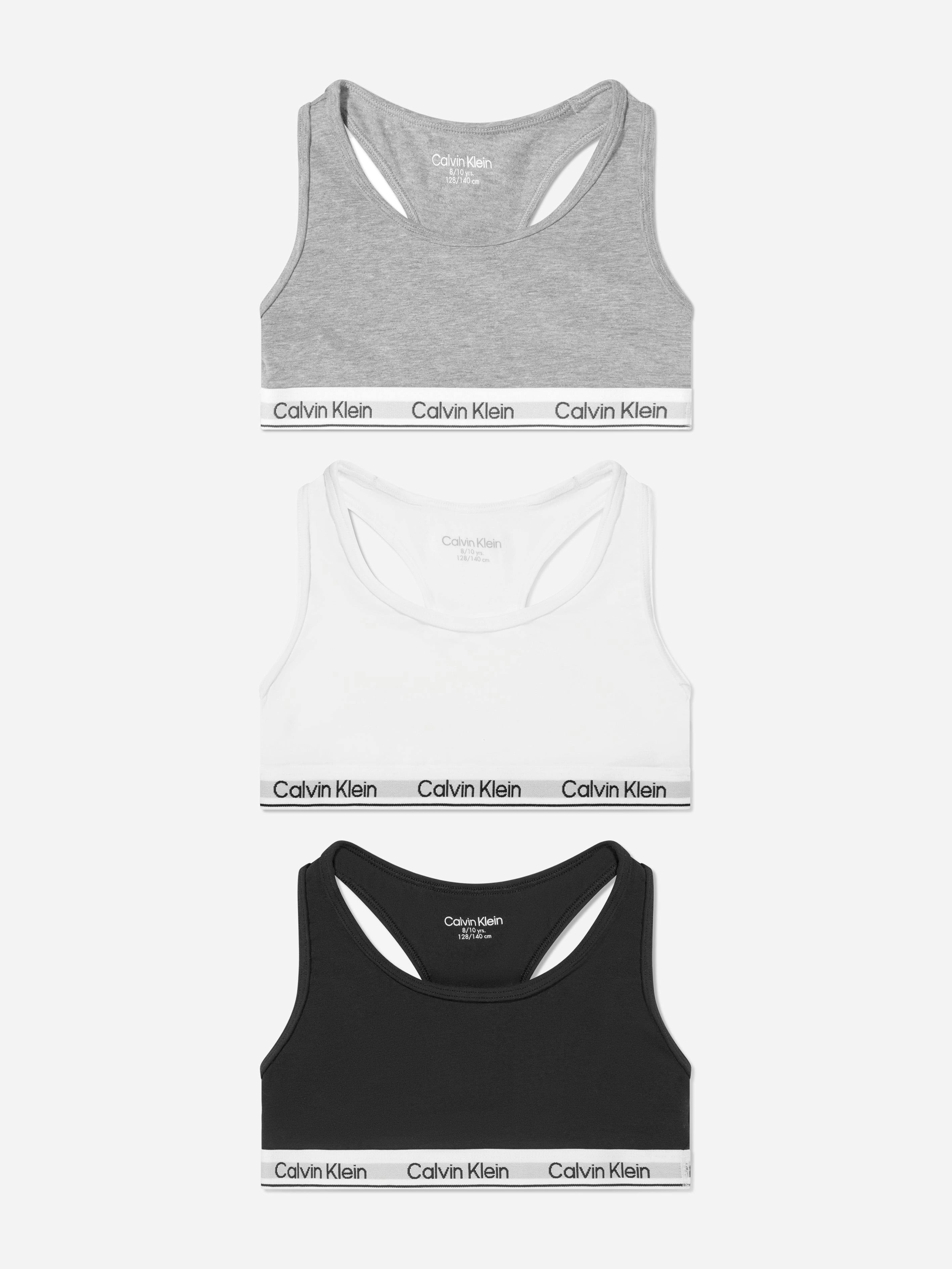 Calvin Klein Girls 3 Pack Bralette Set In Multicolour - Multicoloured - 8 - 10 Yrs