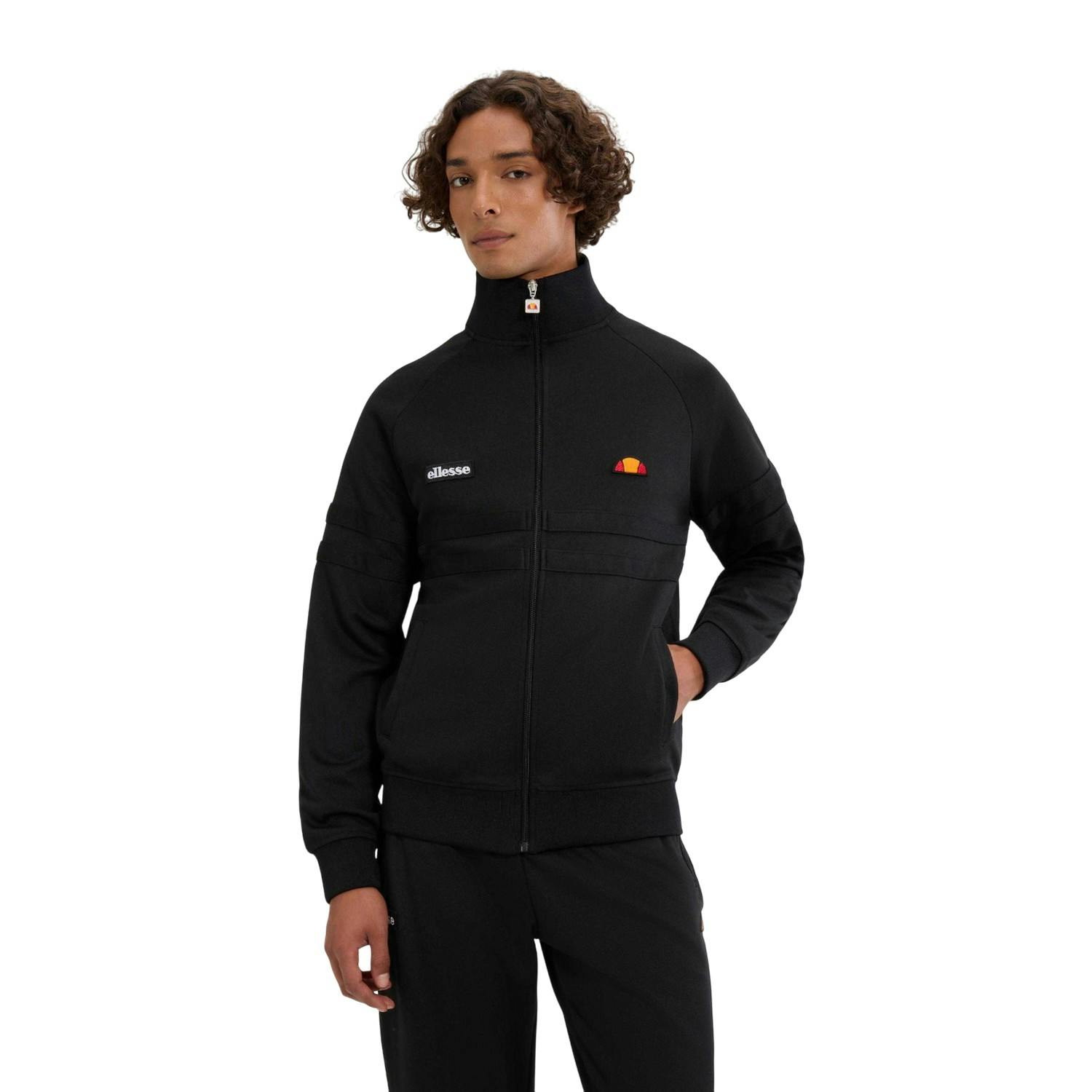 Ellesse Men's Black Rimini Track Jacket - /Monochrome - M - /Monochrome - 50% Polyester/50% Cotton