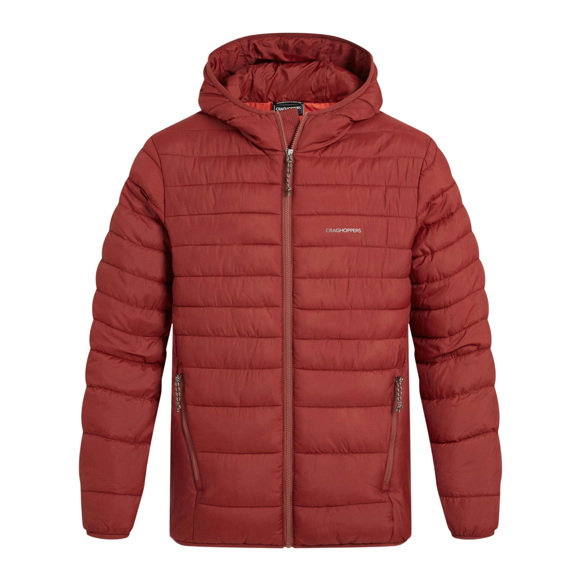 Craghoppers Men's Red Compresslite Ix Hooded Padded Jacket - Jasper - S - Jasper - 100% Recycled Polyester