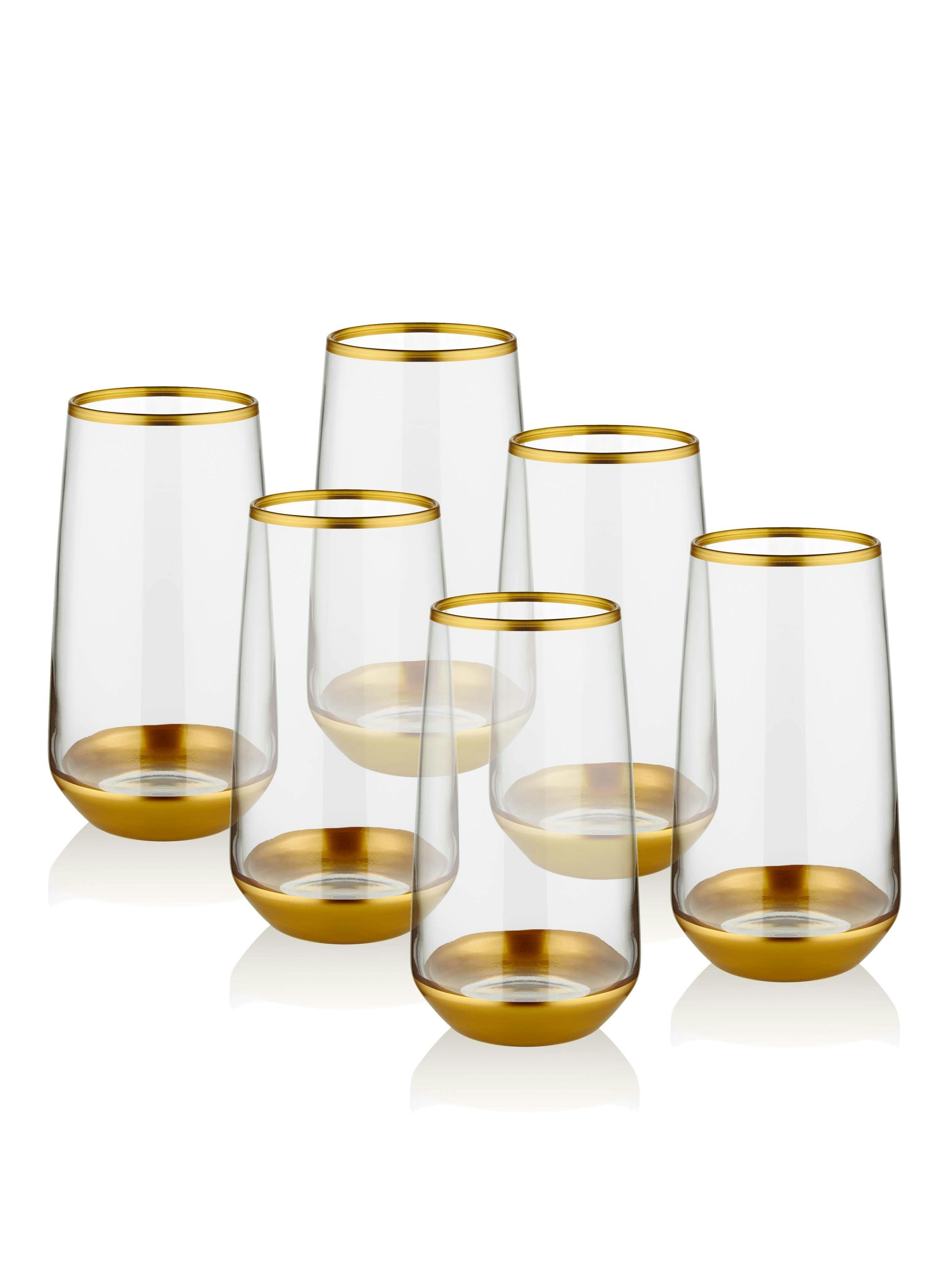 Rozi Gold Glam Collection Highball Glasses (Set Of 6) Size 6
