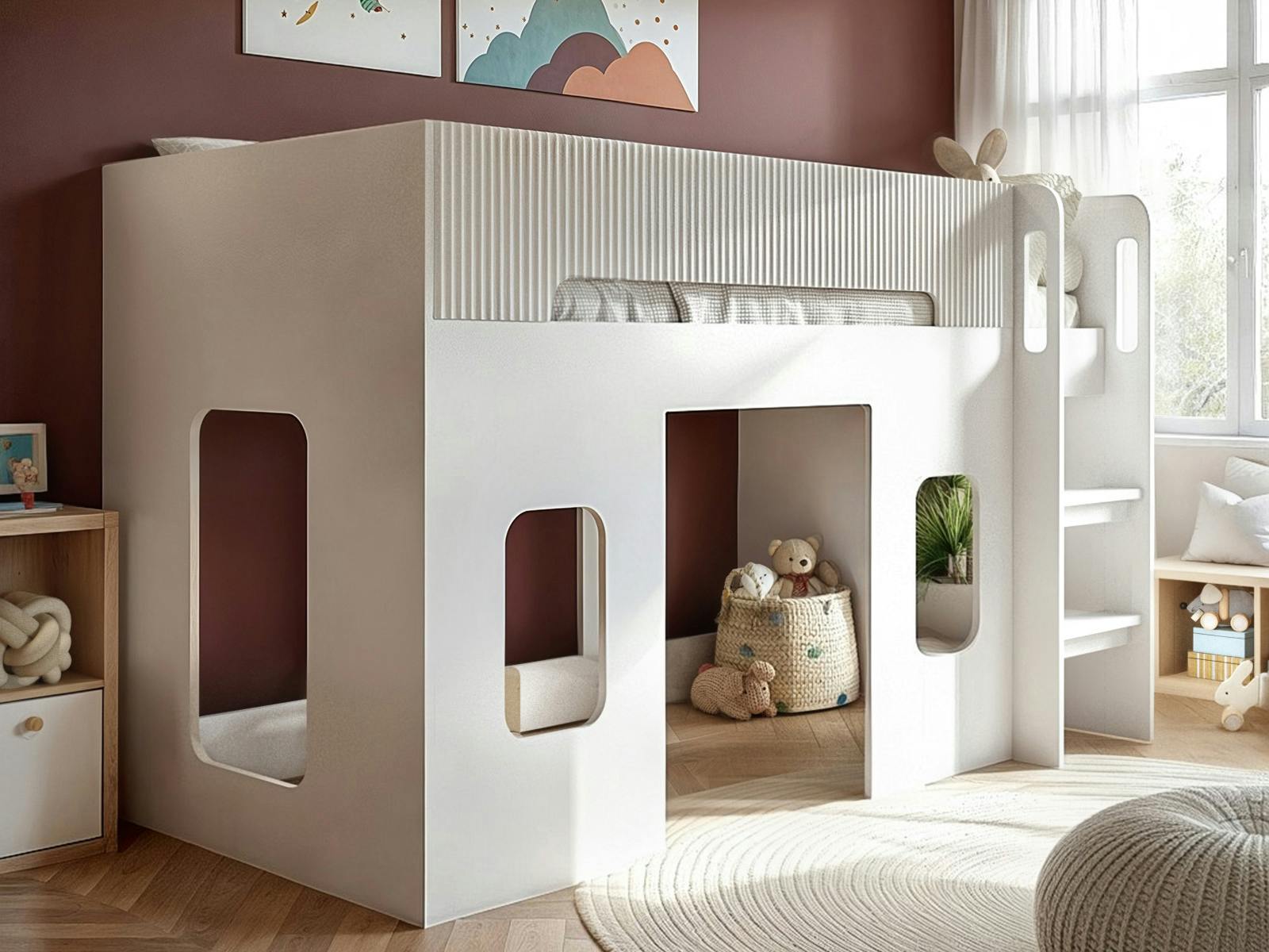 Flair Lino Playhouse Mid Sleeper Bed - White - Image 5