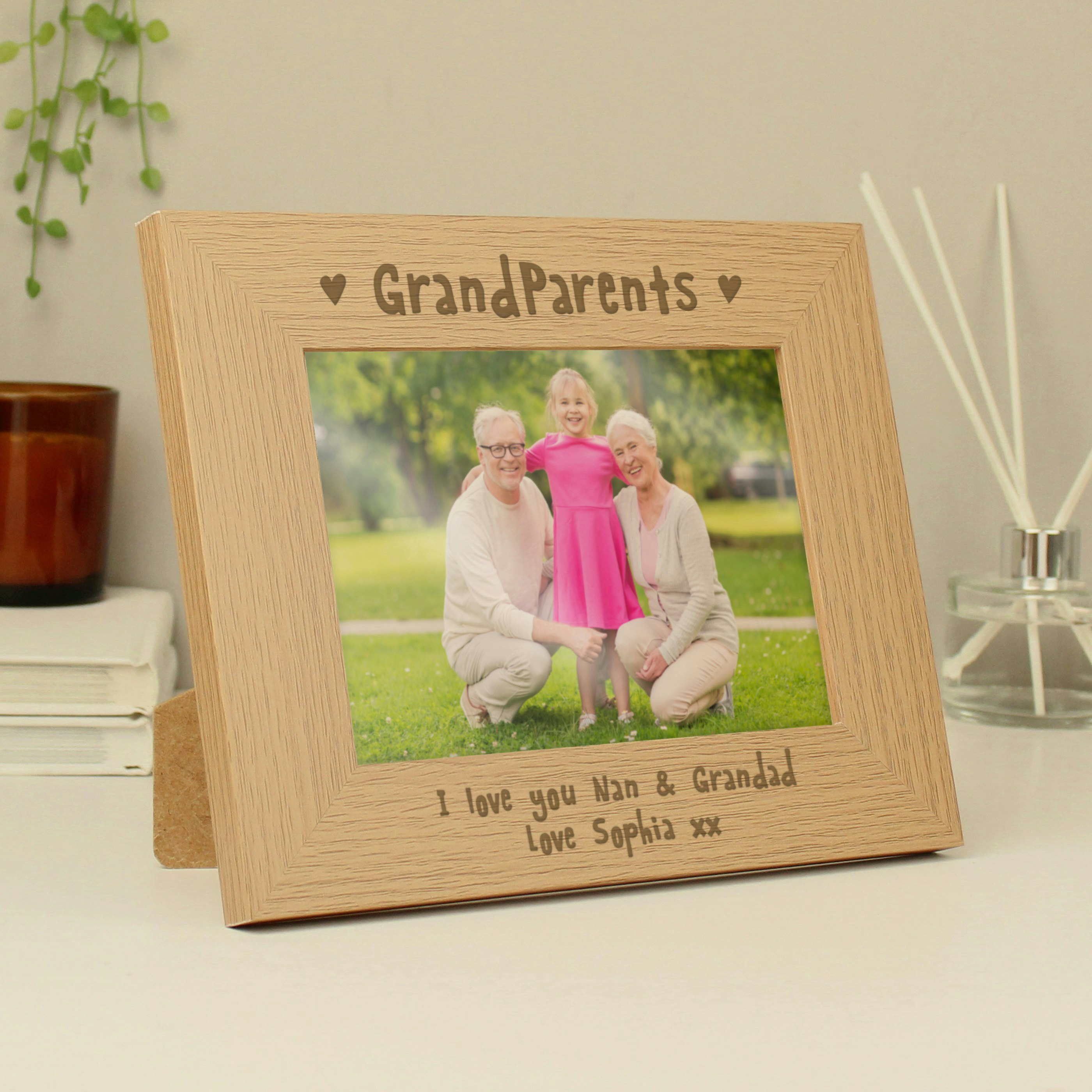 Rackhams Personalised Grandparents 5X7 Landscape Wooden Photo Frame