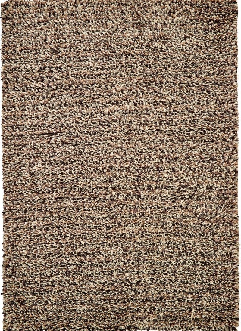 The Rugs Beige Rocks Shaggy Wool Rug – Thick Tubular Pile - 120X170 Cm