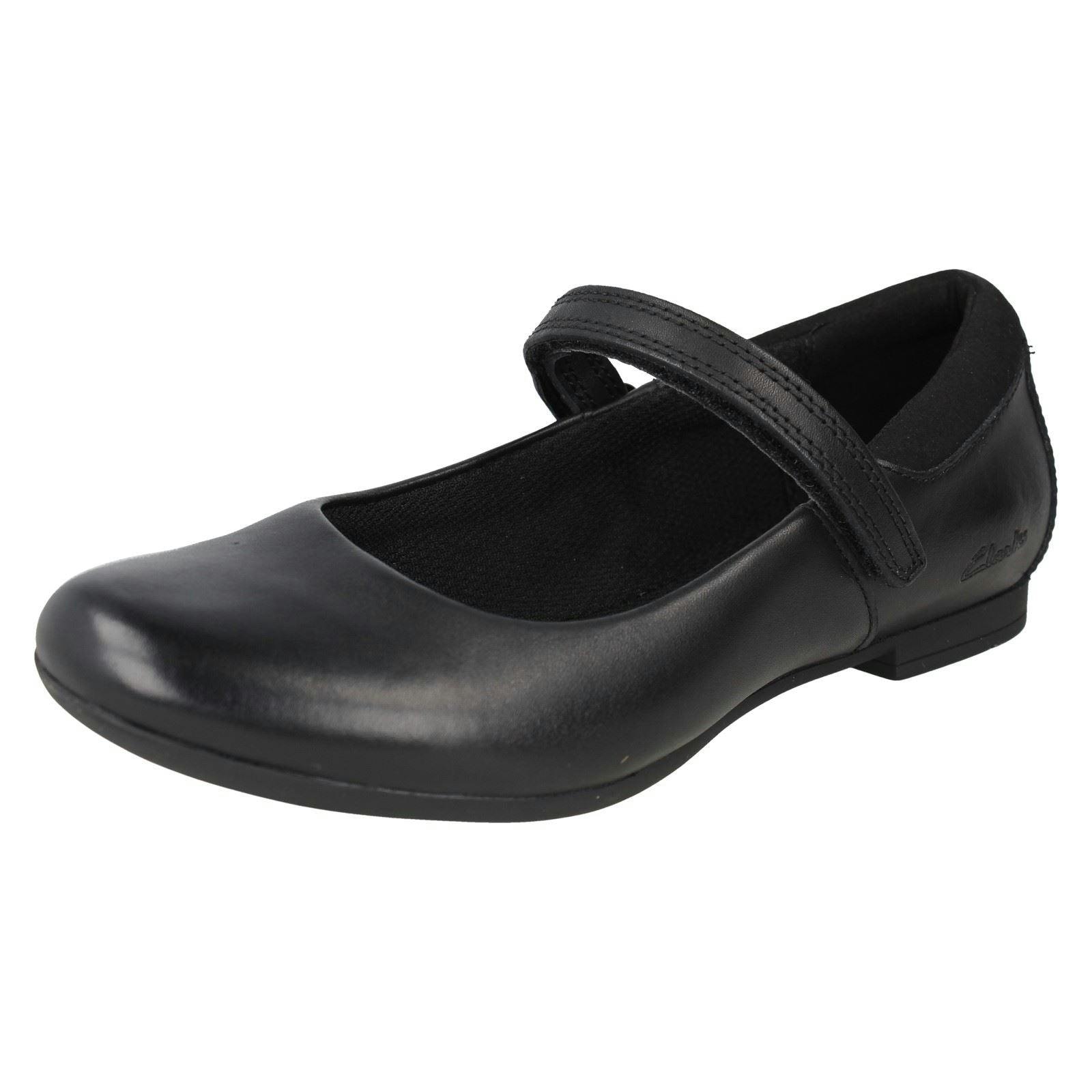 Clarks Girls Black Formal School Shoes Scala Dawn - Leather - Uk 13.5 Child - F