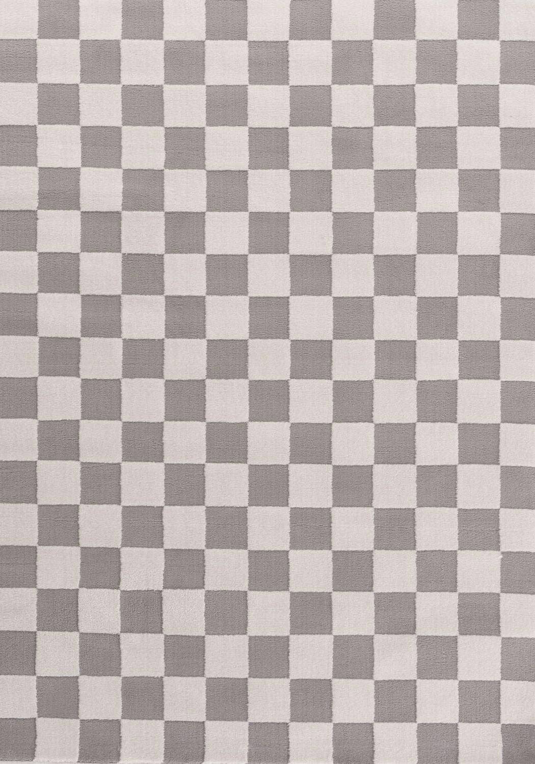 Rackhams Grey Loft Checkerboard Rug - 80X150 Cm