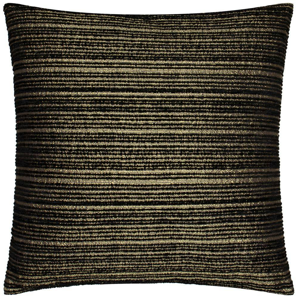 Rackhams Black/Gold Jupiter Chenille Jacquard Cushion Cover - 50Cm X 50Cm - 100% Polyester
