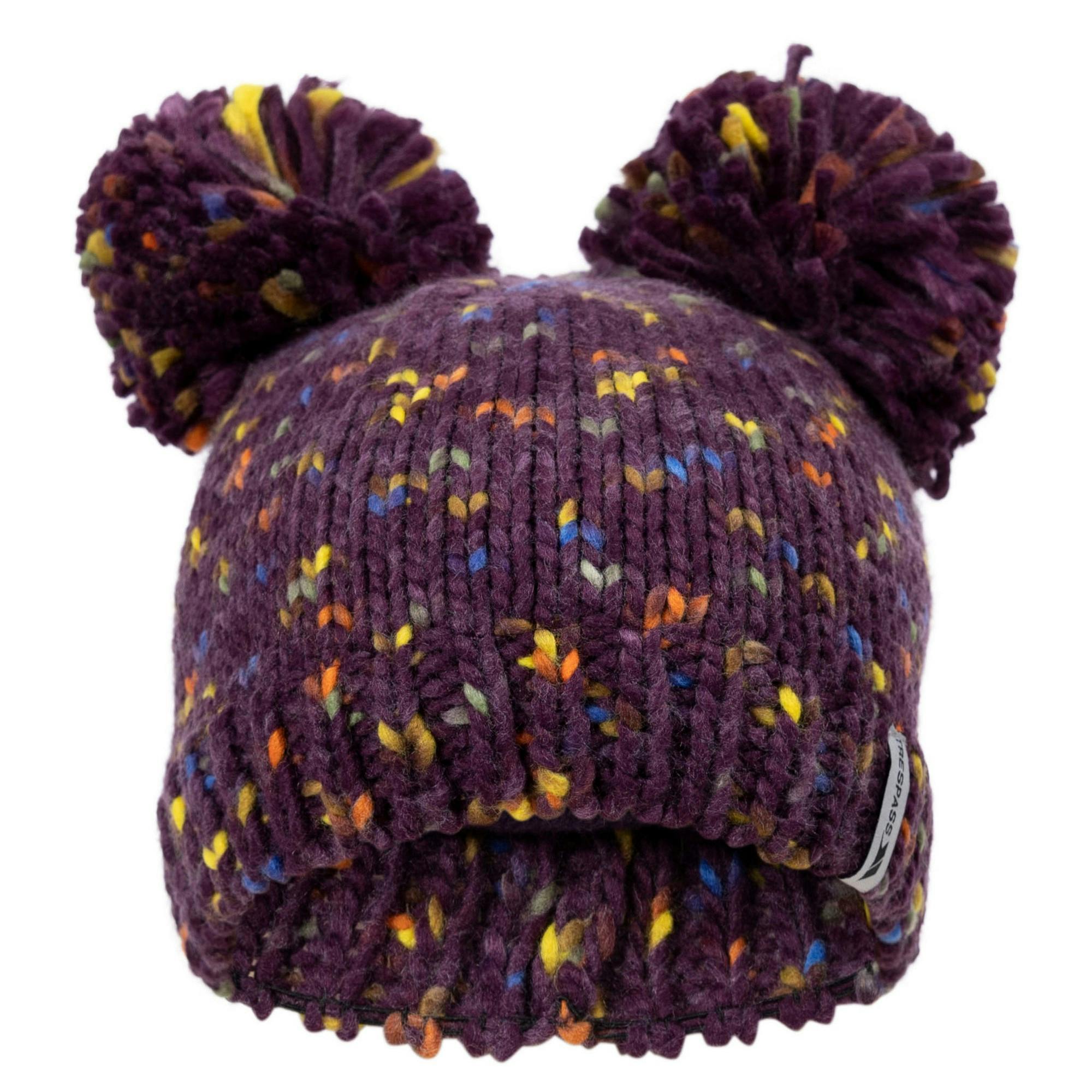 Trespass Purple Childrens/Kids Ted Pom Pom Beanie - Potent - 2-4 Years - Potent - 80% Acrylic/20% Polyester