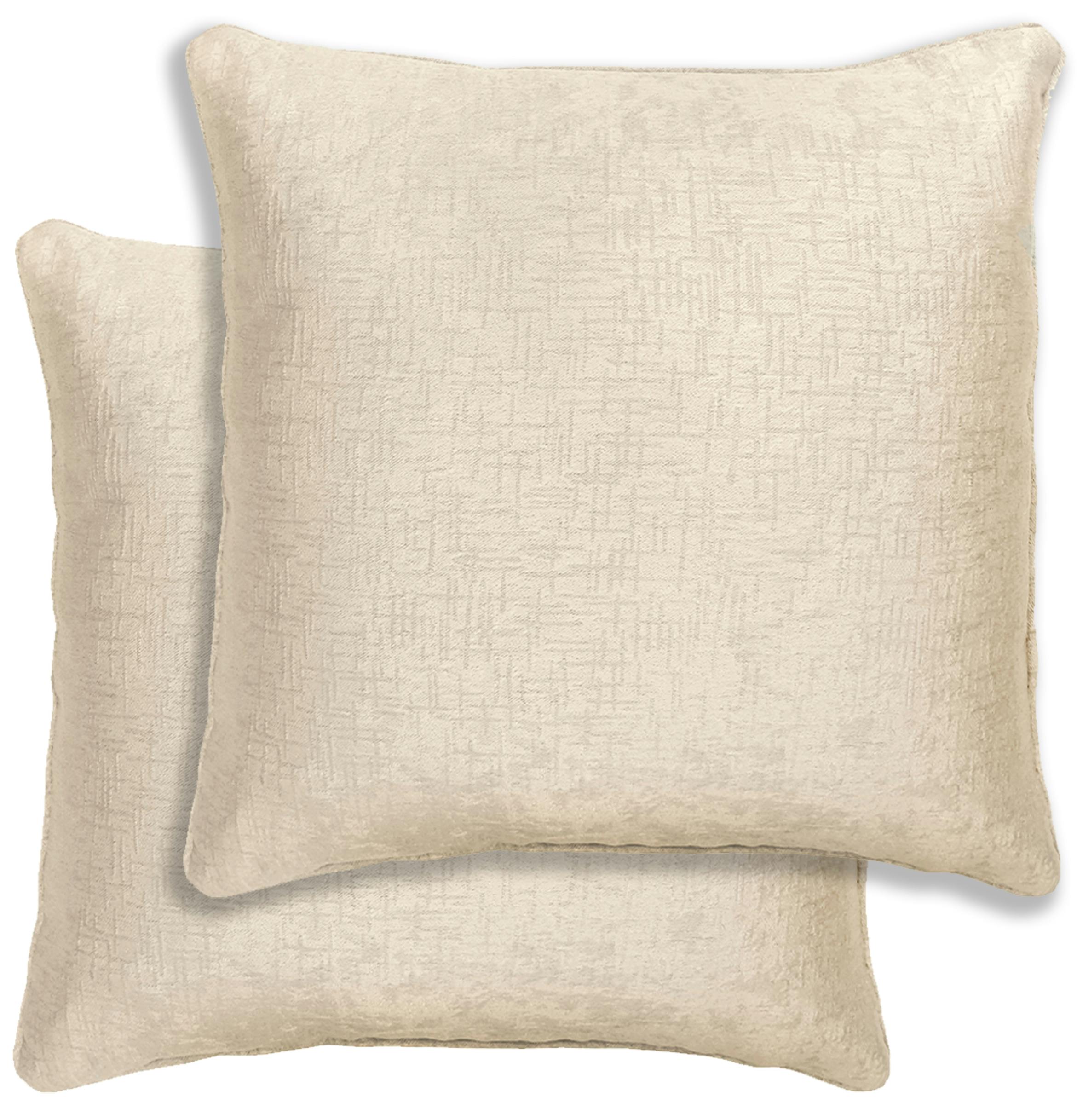Rackhams Cream Pair Of Vogue Textured Double Sided Zip Opening Piped Edge Cushion Covers - 43X43cm - Cases Only