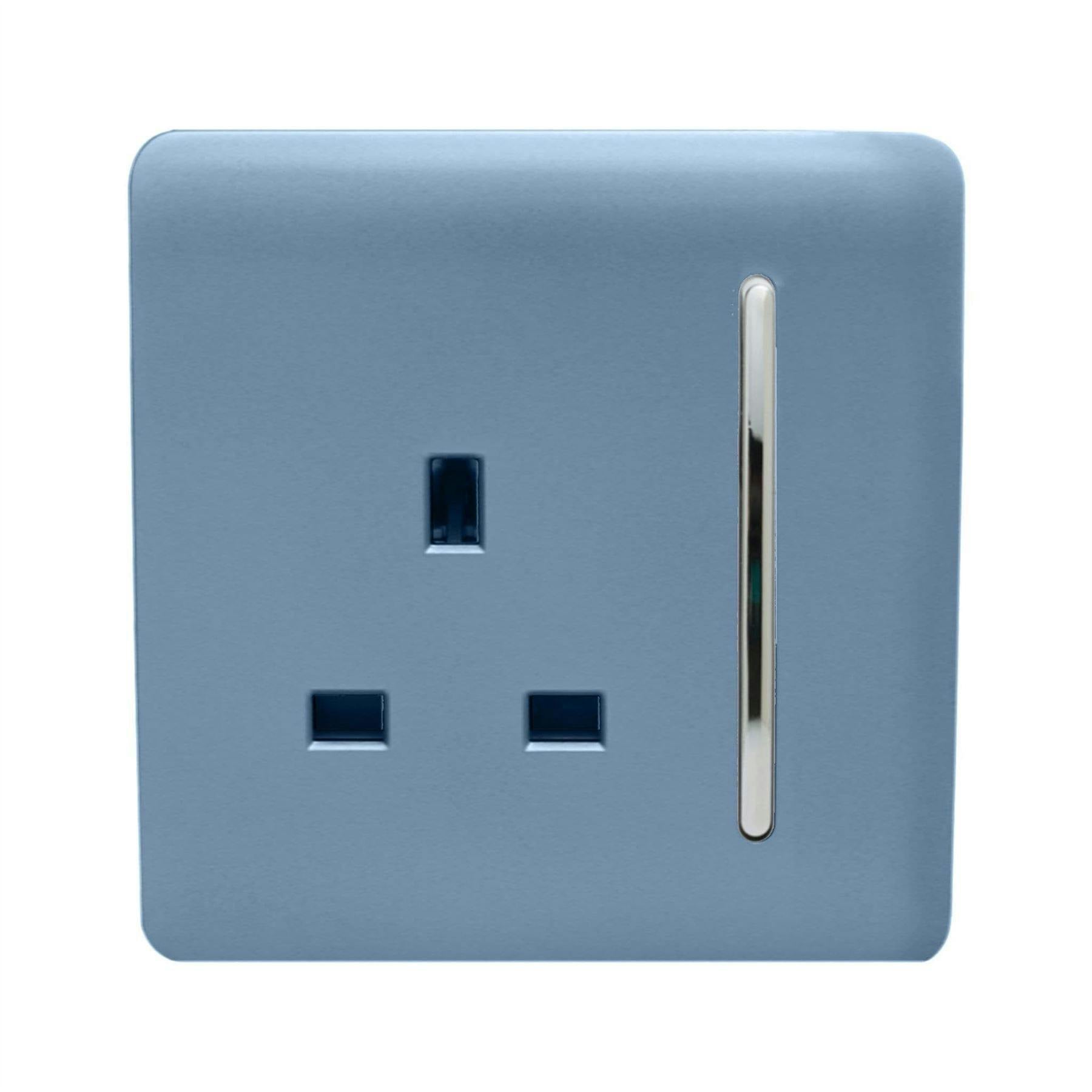 Trendi Switch 1 Gang 13 Amp Switched Plug Socket - Sky Blue - Image 7