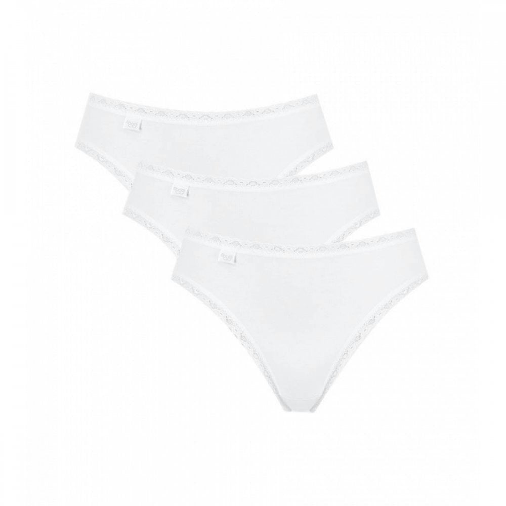 Sloggi Women's White Cotton Tai Panties 24/7 Lace (X3) - Image 3