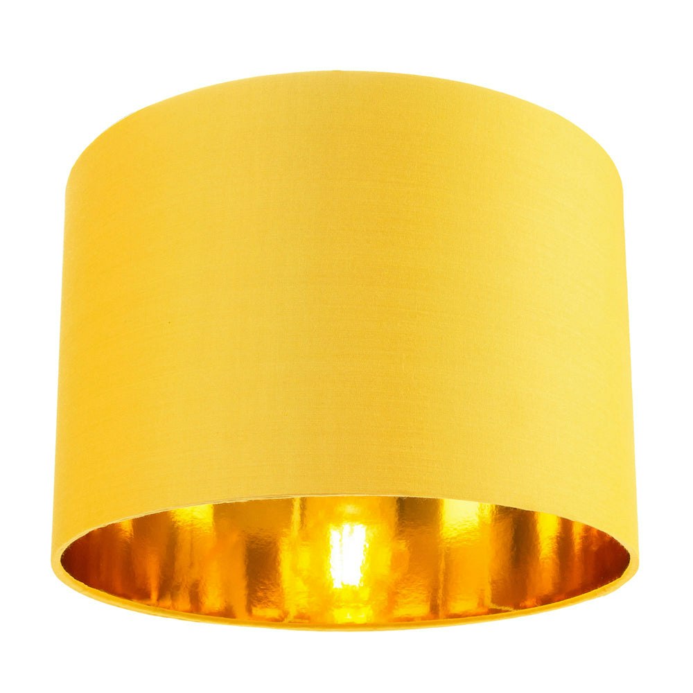 Rackhams Gold Contemporary Ochre Cotton 10" Table/Pendant Lamp Shade With Shiny Inner