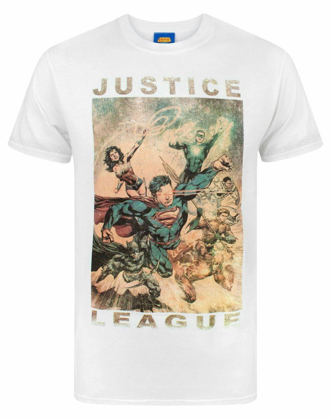 Vanilla Underground Men's White Dc Comics Justice League Short Sleeved T-Shirt - XX-Large