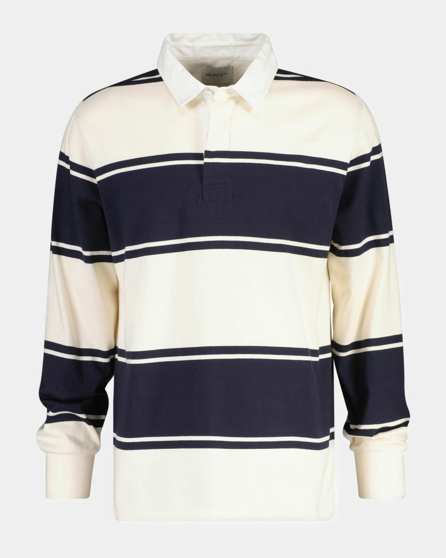 Gant Men's Blue Striped Rugger - 433 Evening - 433 Evening - Xl