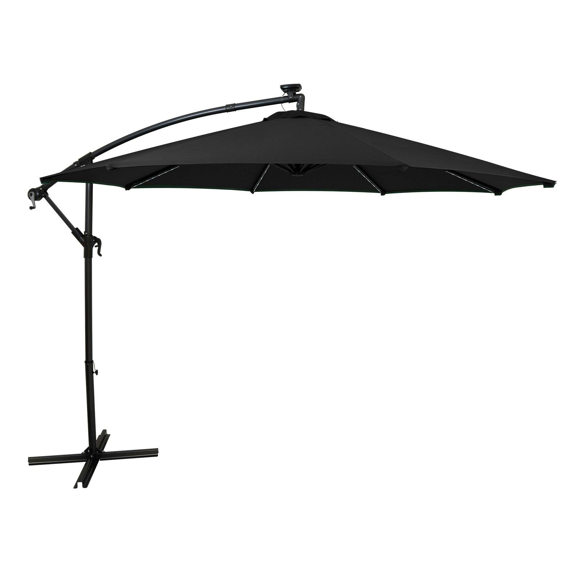 Rackhams Black Led Cantilever Parasol 3M –