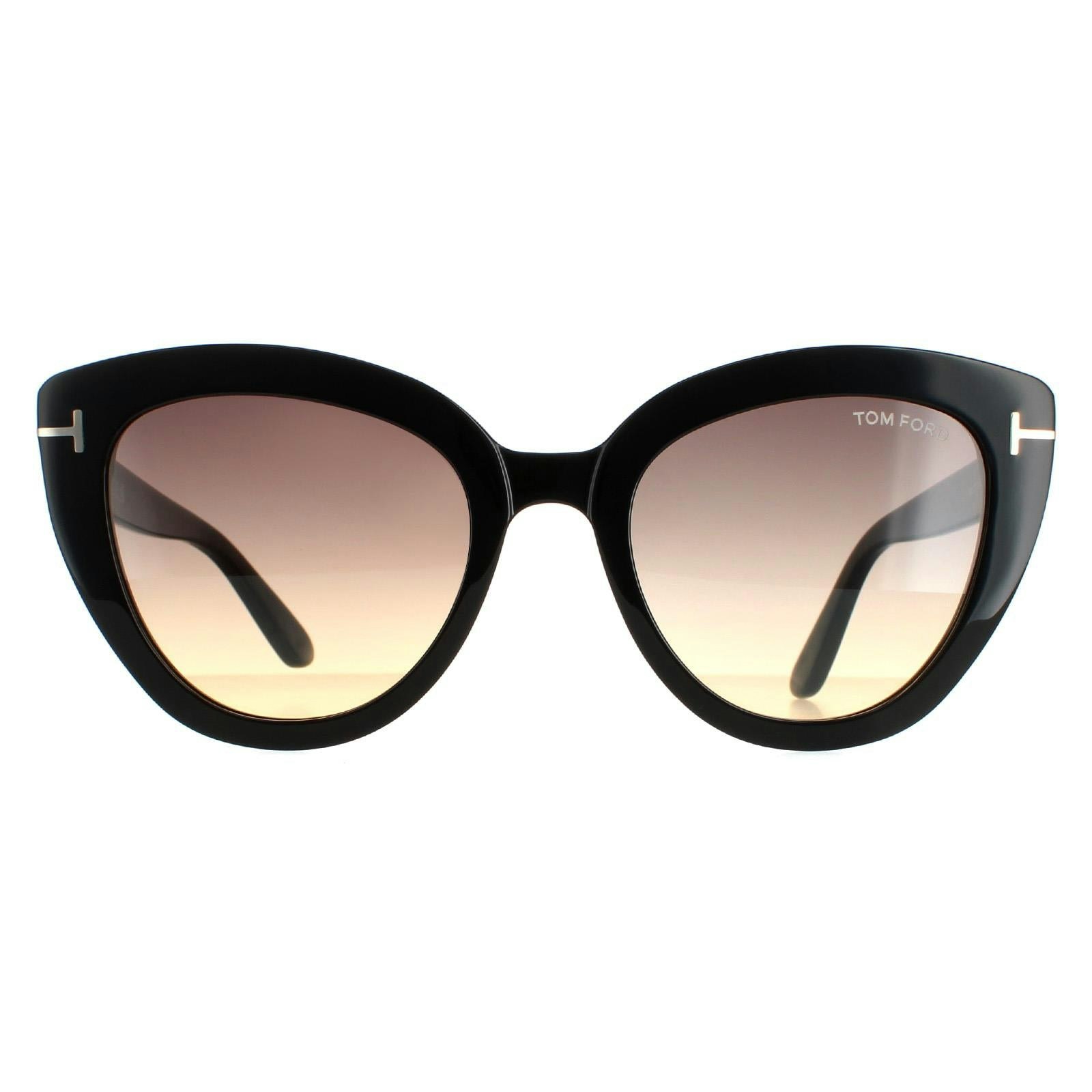 Tom Ford Black Sunglasses Izzi Ft0845 01B Shiny Smoke Gradient