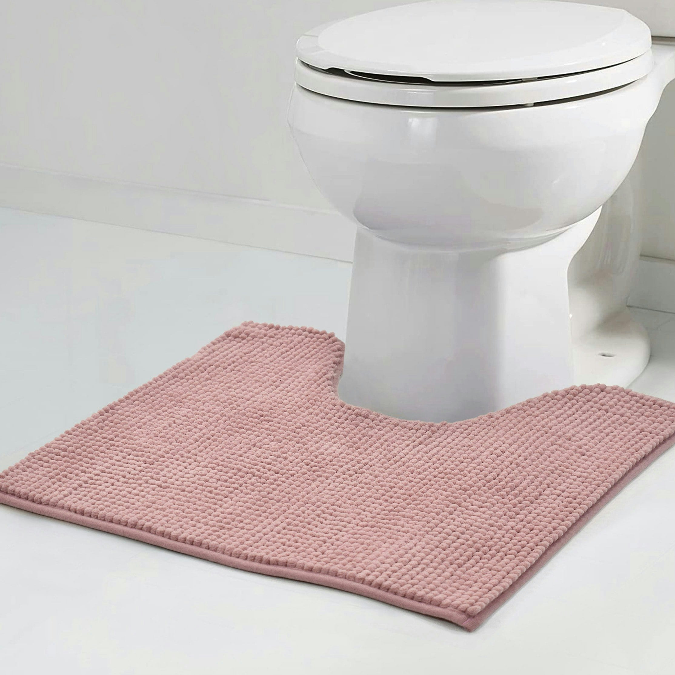 Velosso Shaggy Noodle Pedestal Mat Antislip - Blush