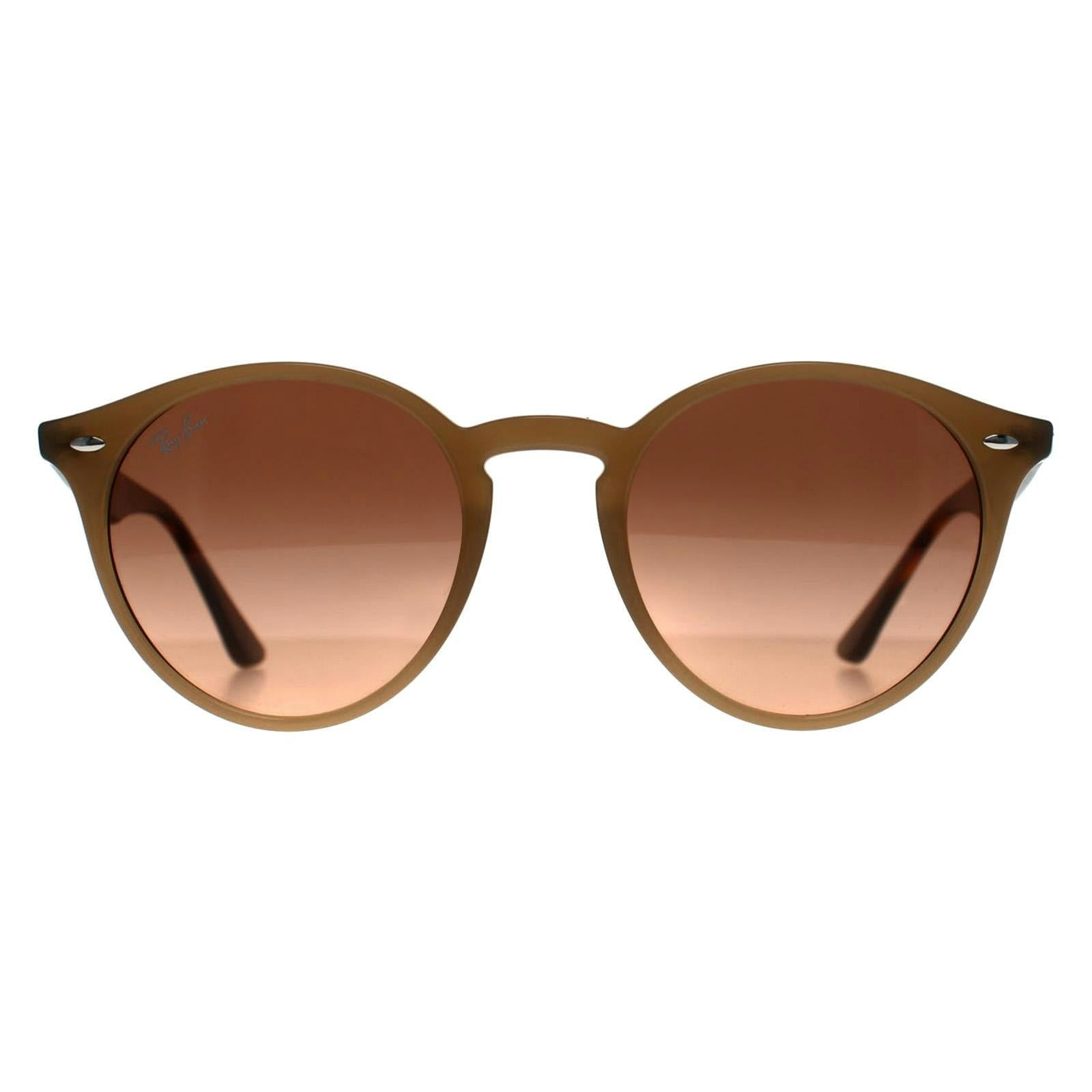 Ray-Ban Unisex Beige Round Polished Turtledove Pink Gradient Grey 2180 In - Image 8