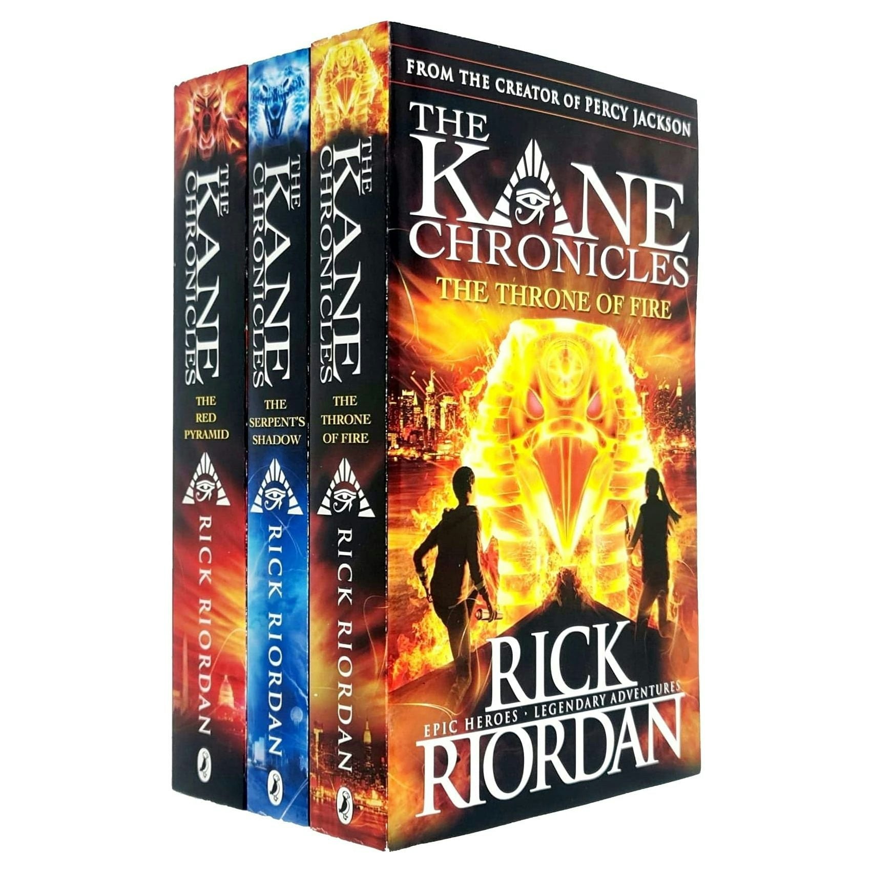 Puffin Red The Kane Chronicles Collection Rick Riordan 3 Books Set Pyramid,Throne Fire