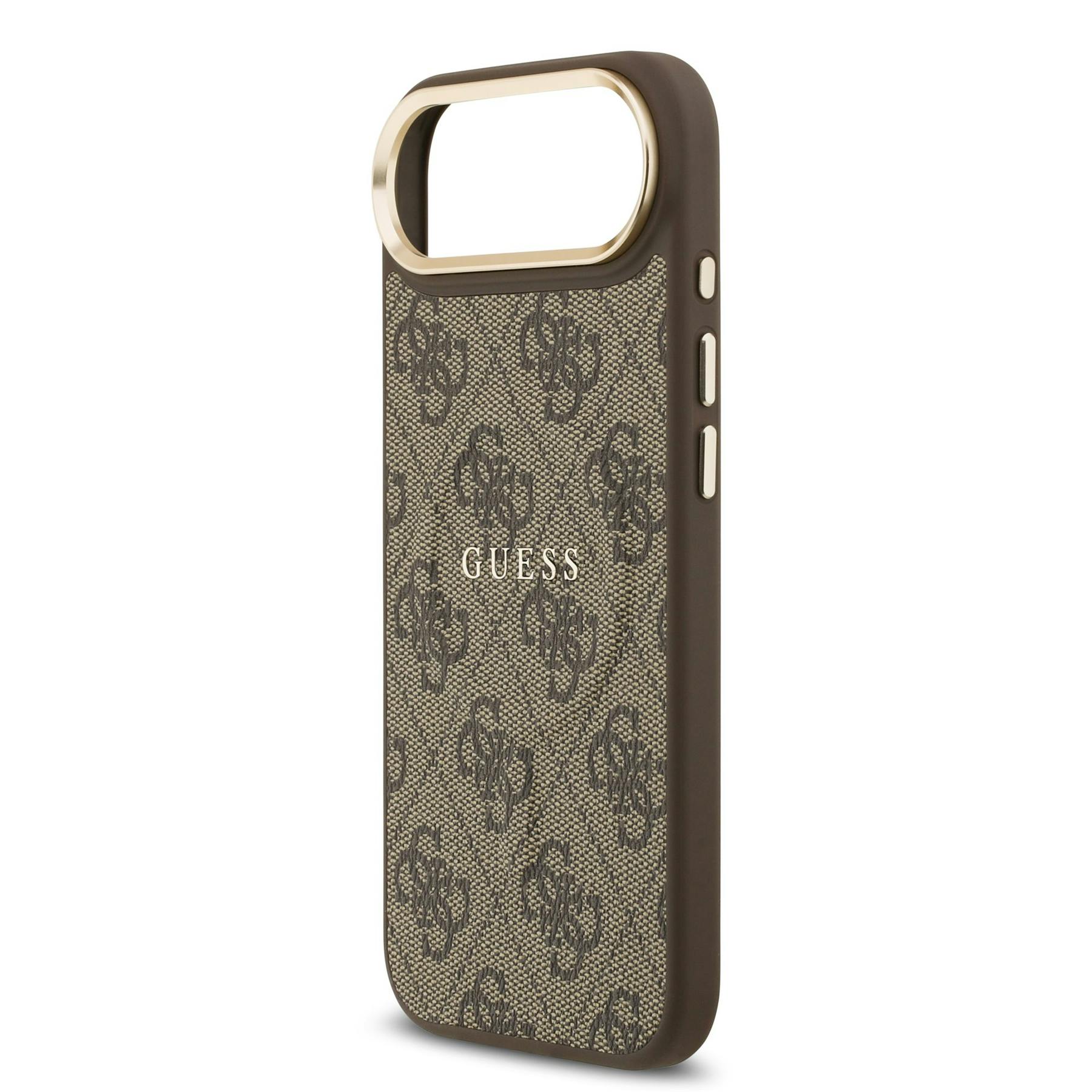 Guess Gold/Brown Pu Leather 4G Frame Case With Magsafe For Iphone 17 Air 6.5" - Guhmp17mp4msegcw