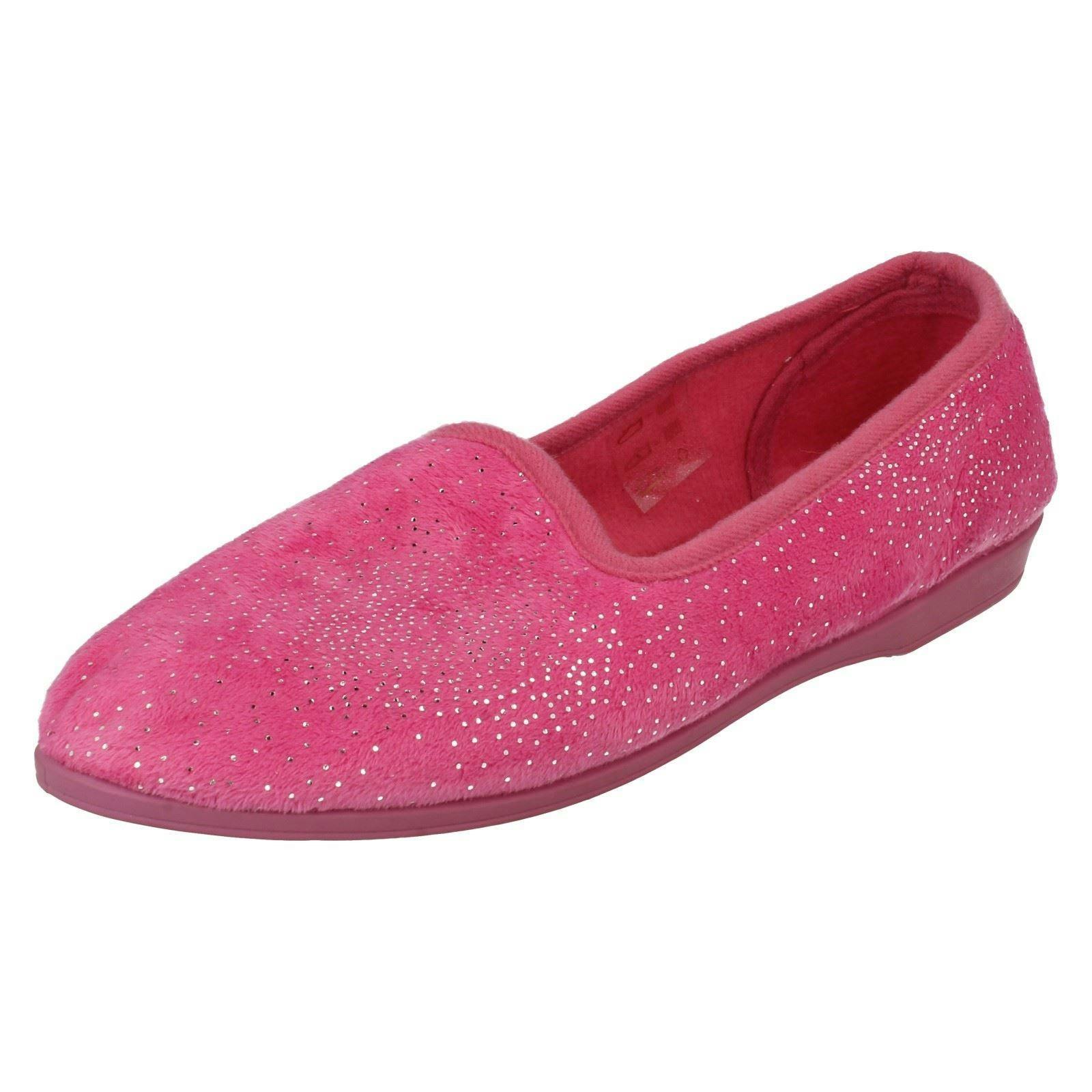 Spot On Women's Pink Full Slipper - Hot - Uk 4