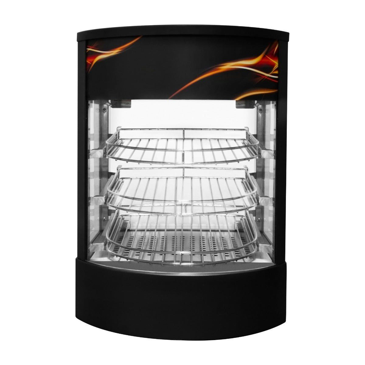 Kukoo Black/Light Commercial Food Warmer Glass Pizza Display