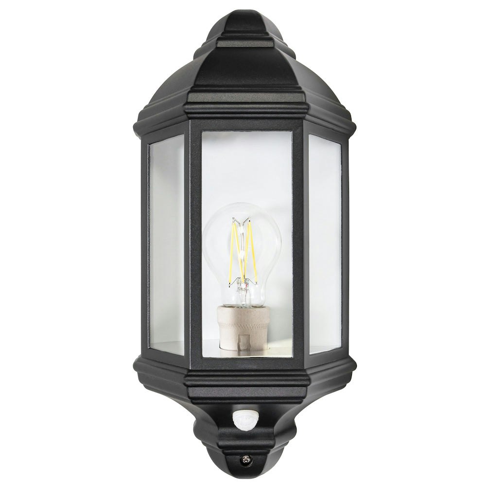 Rackhams Light/Black Traditional Pir Sensor Outdoor Wall With Matt Metal Die-Cast Frame - Image 2