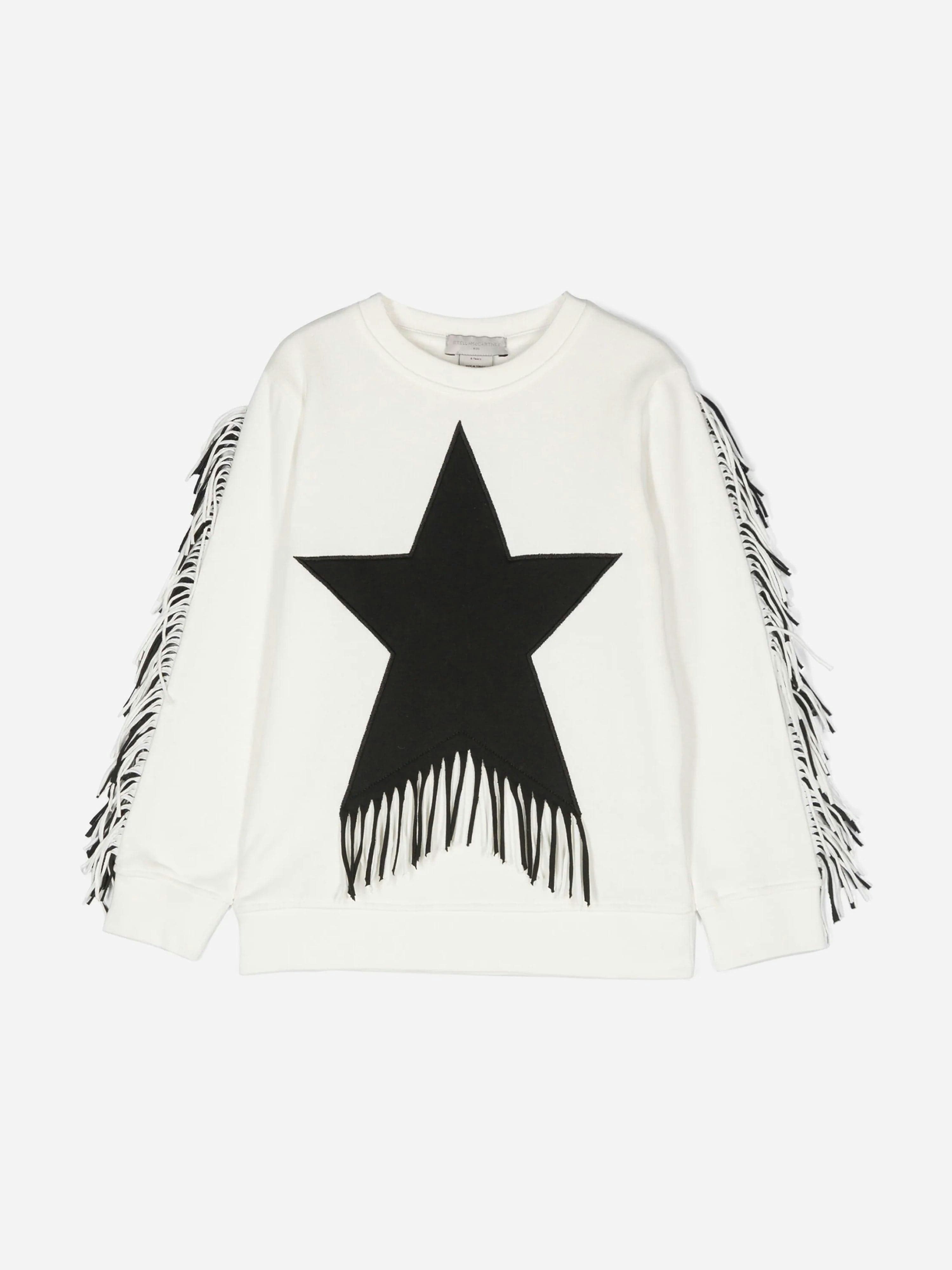 Stella Mccartney Kids Girls Ivory Stella Mccartney Tassel Star Sweatshirt In - 6 Yrs