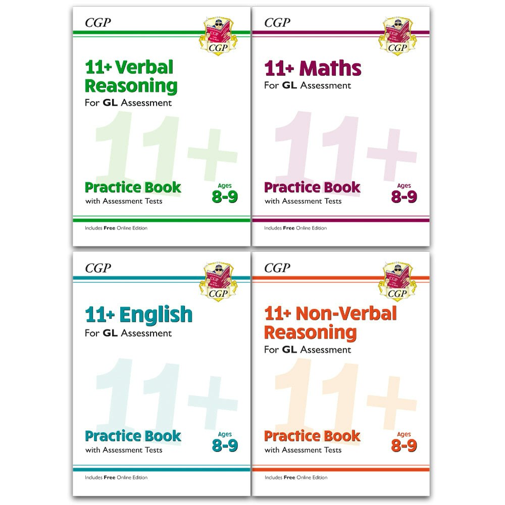 Cgp Books 11+ Gl Ages 8-9 Practice; Assessment Tests 4 Books: English, Maths, Verbal & Non-Verbal Reasoning