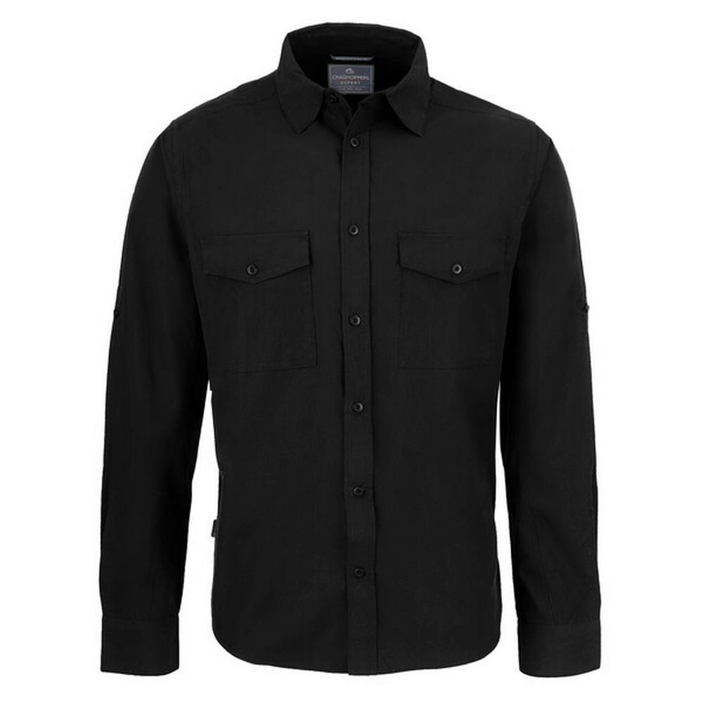 Craghoppers Men's Black Expert Kiwi Shirt - L - 65% Polyester/35% Cotton