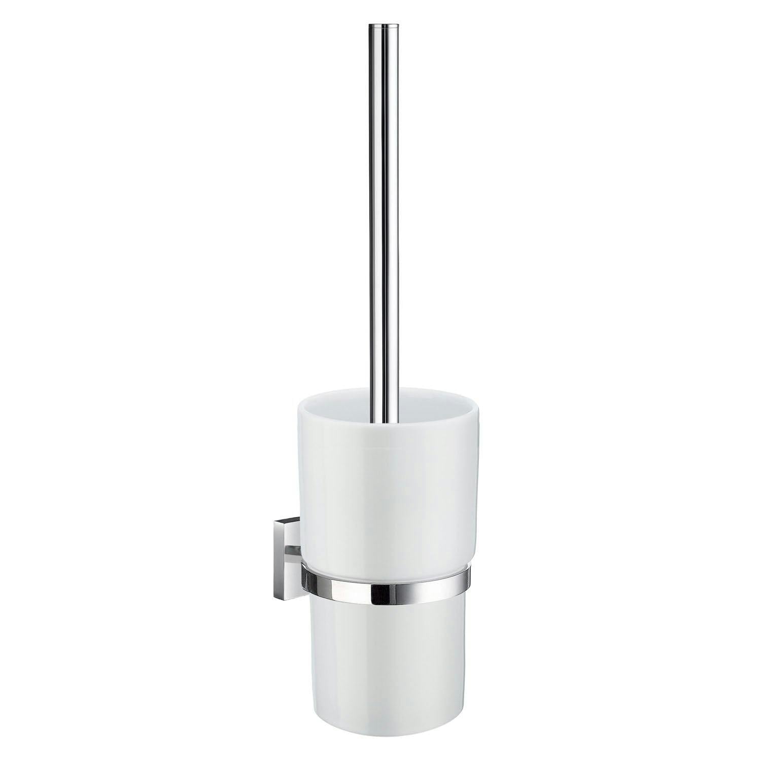 Smedbo Polished Chrome Toilet Brush And Porcelain Holder