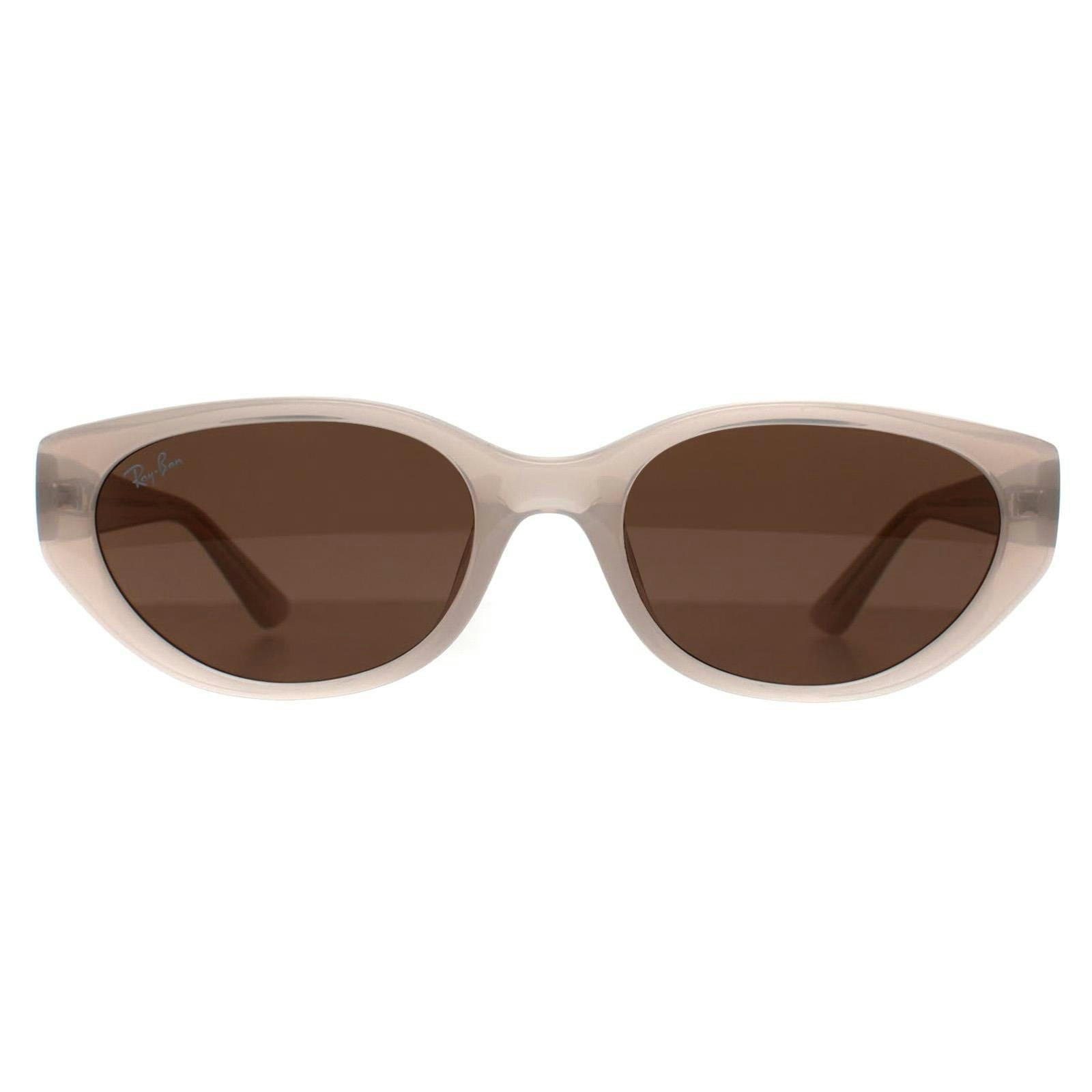 Ray-Ban Sunglasses RB4457D Bio Based 678673 Polished Opal Beige Dark Brown - Image 9