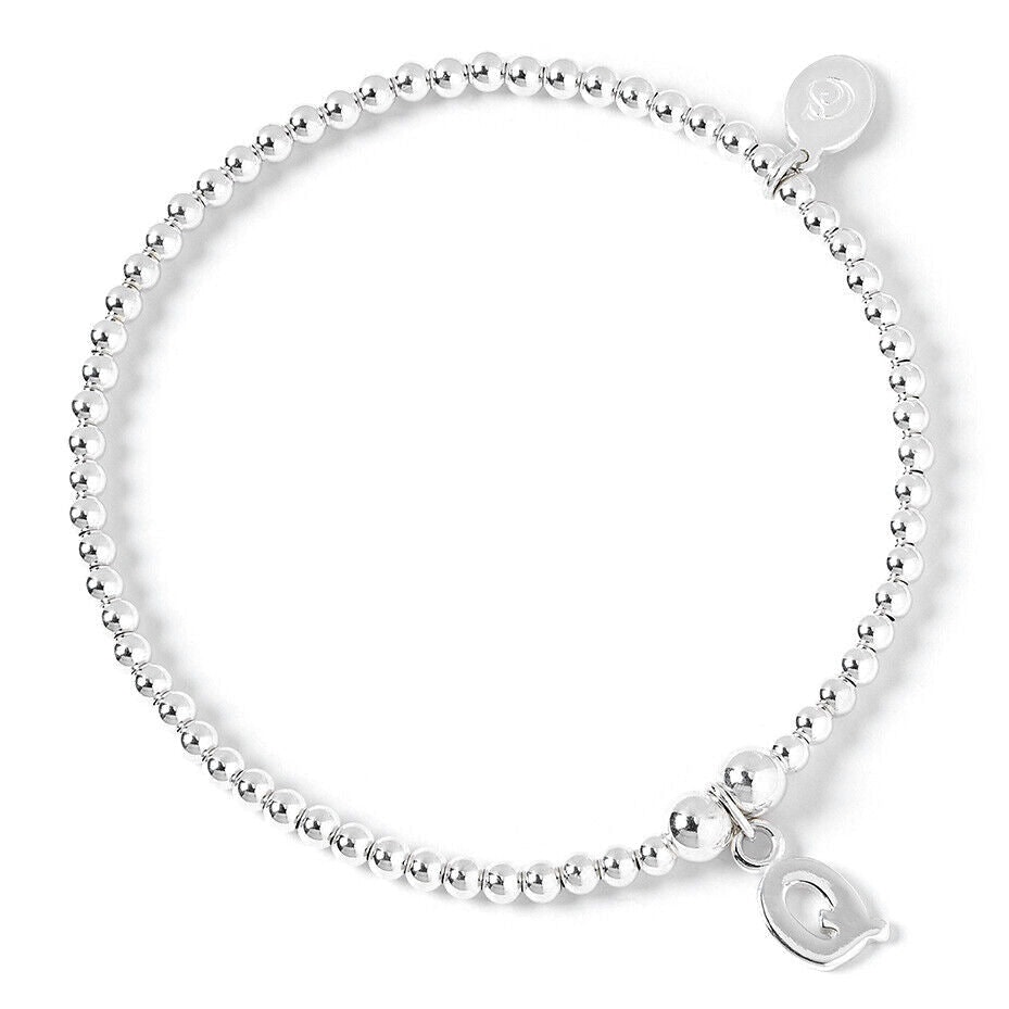 Mylee London Silver Letter Initial Sterling Ball Bead Bracelet - Yes - Q