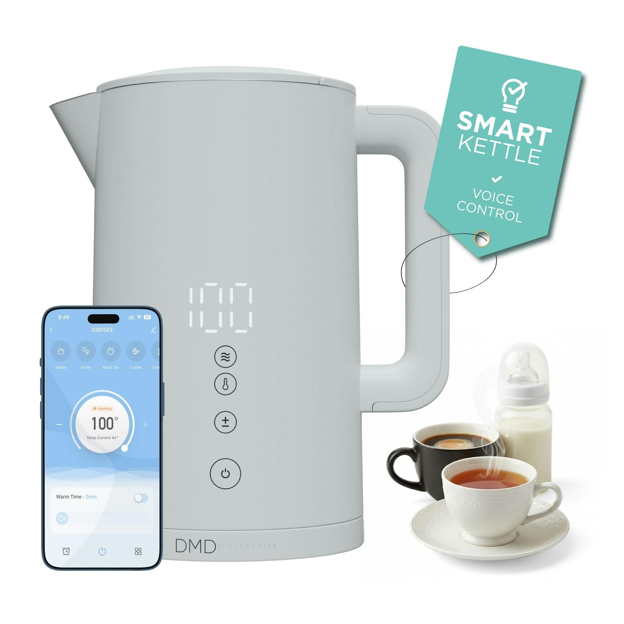 B&Q - Dmd 1.5L Smart KettleWi-Fi TouchscreenApp OperatedVoice Control 2200W - Image 5