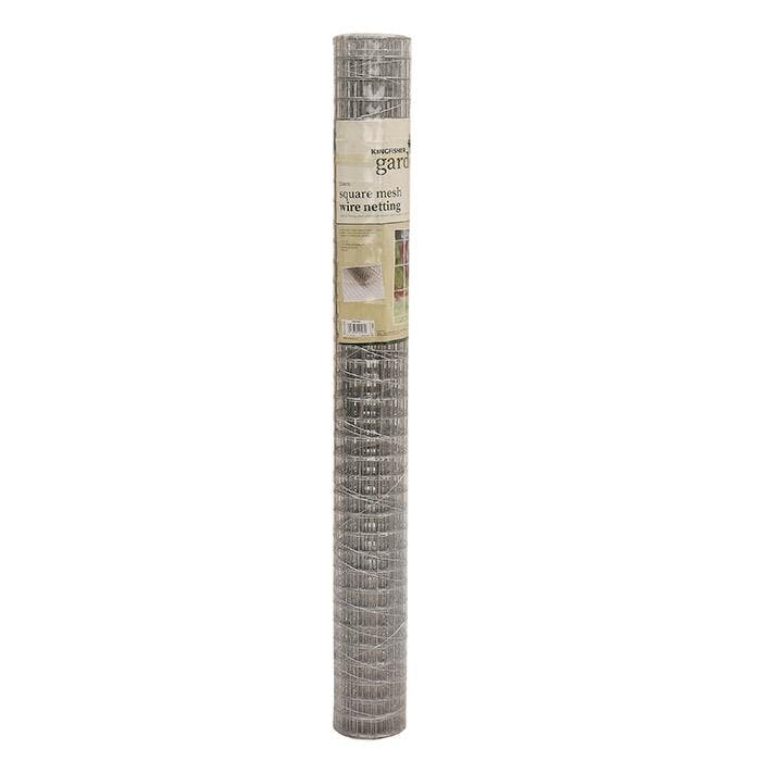 Rackhams 25Mm Square Mesh Wire Netting 5M X 90Cm - One Colour - One Colour - One Size