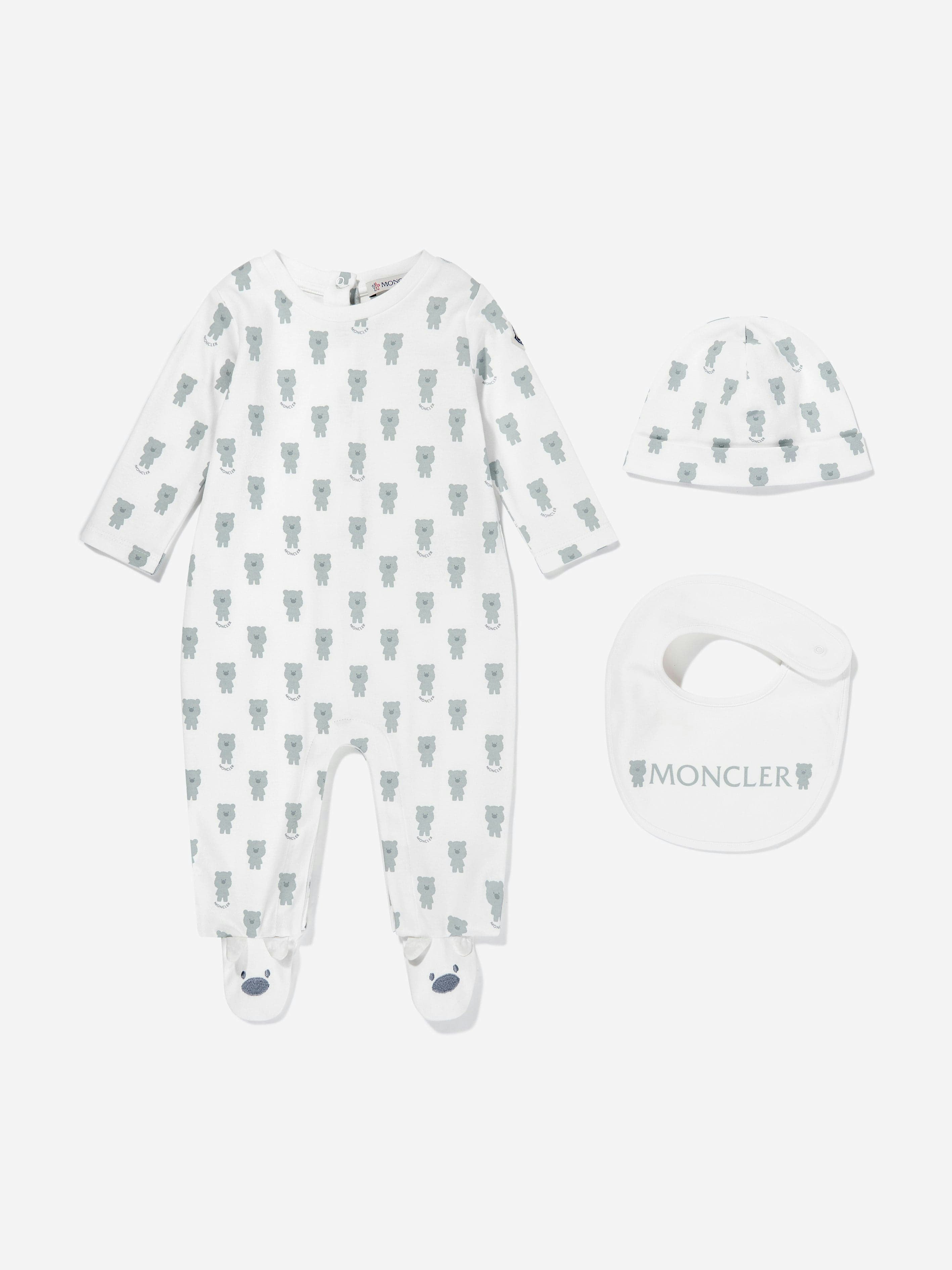 Moncler Enfant Men's Ivory Baby Boys Babygrow Set In - 6 - 9 Mths