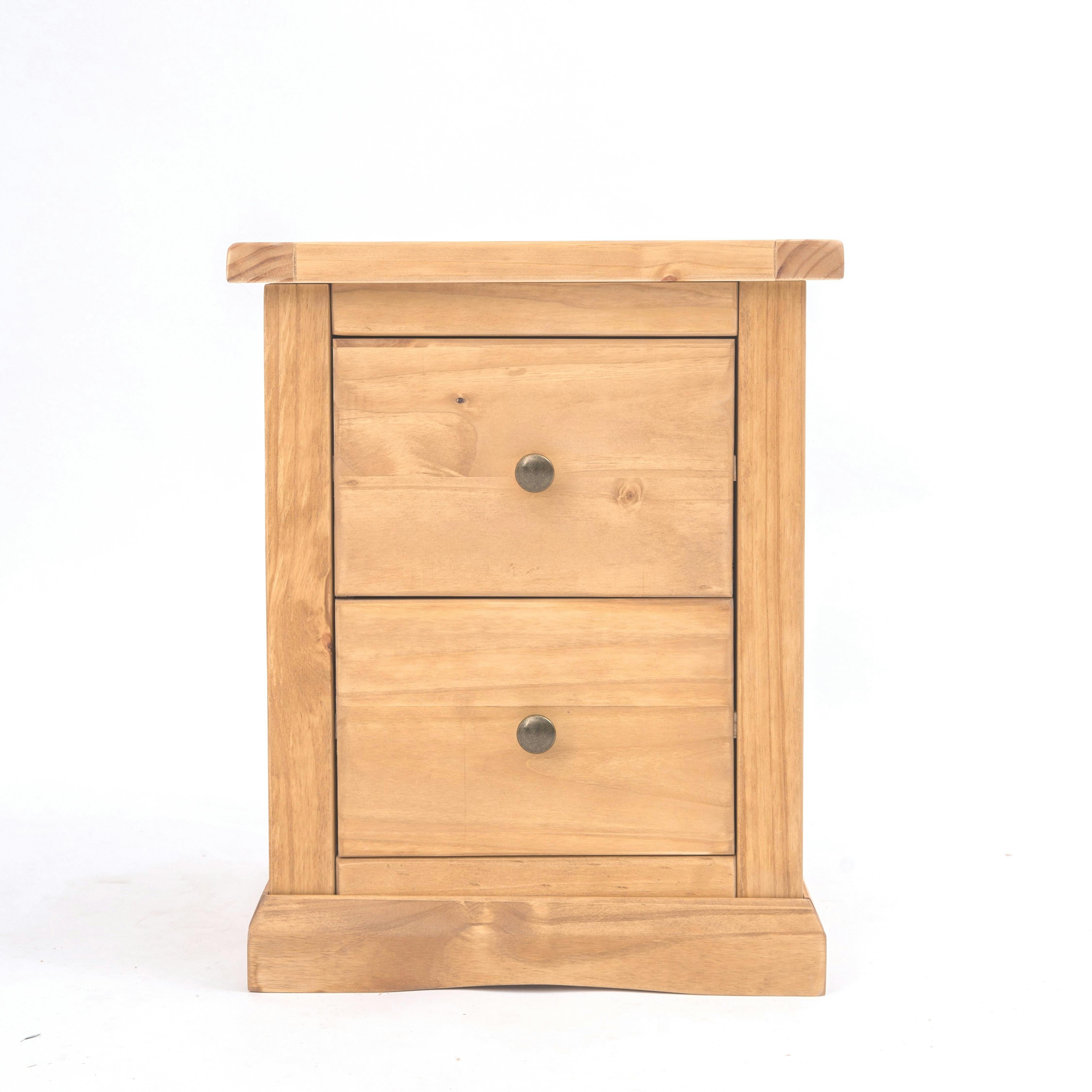 Cabinet Bits Light/Brown Lucca 2 Drawer Bedside Table